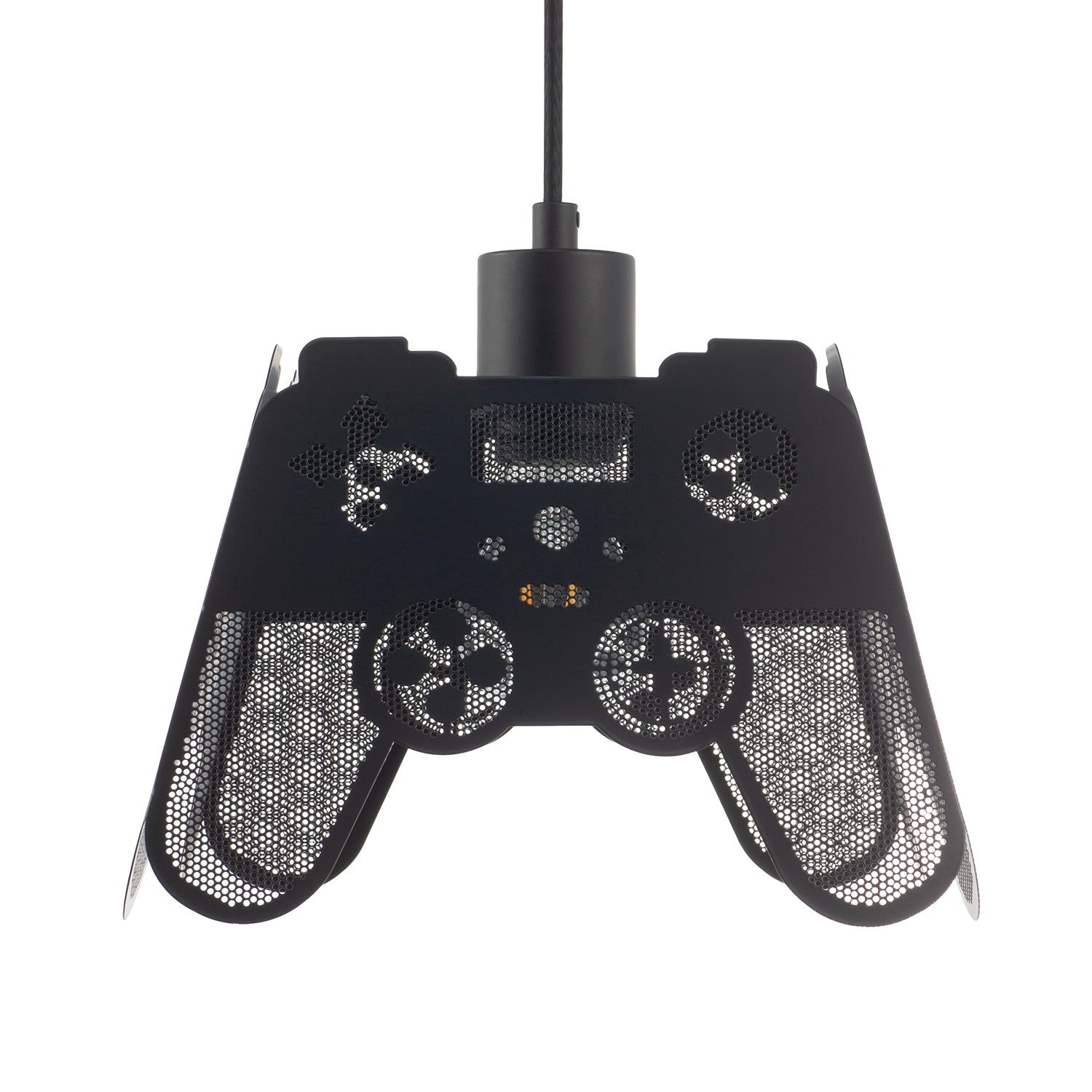 Modern Matte Black Game Controller Pendant Shade with Laser Cut Holes Image 5