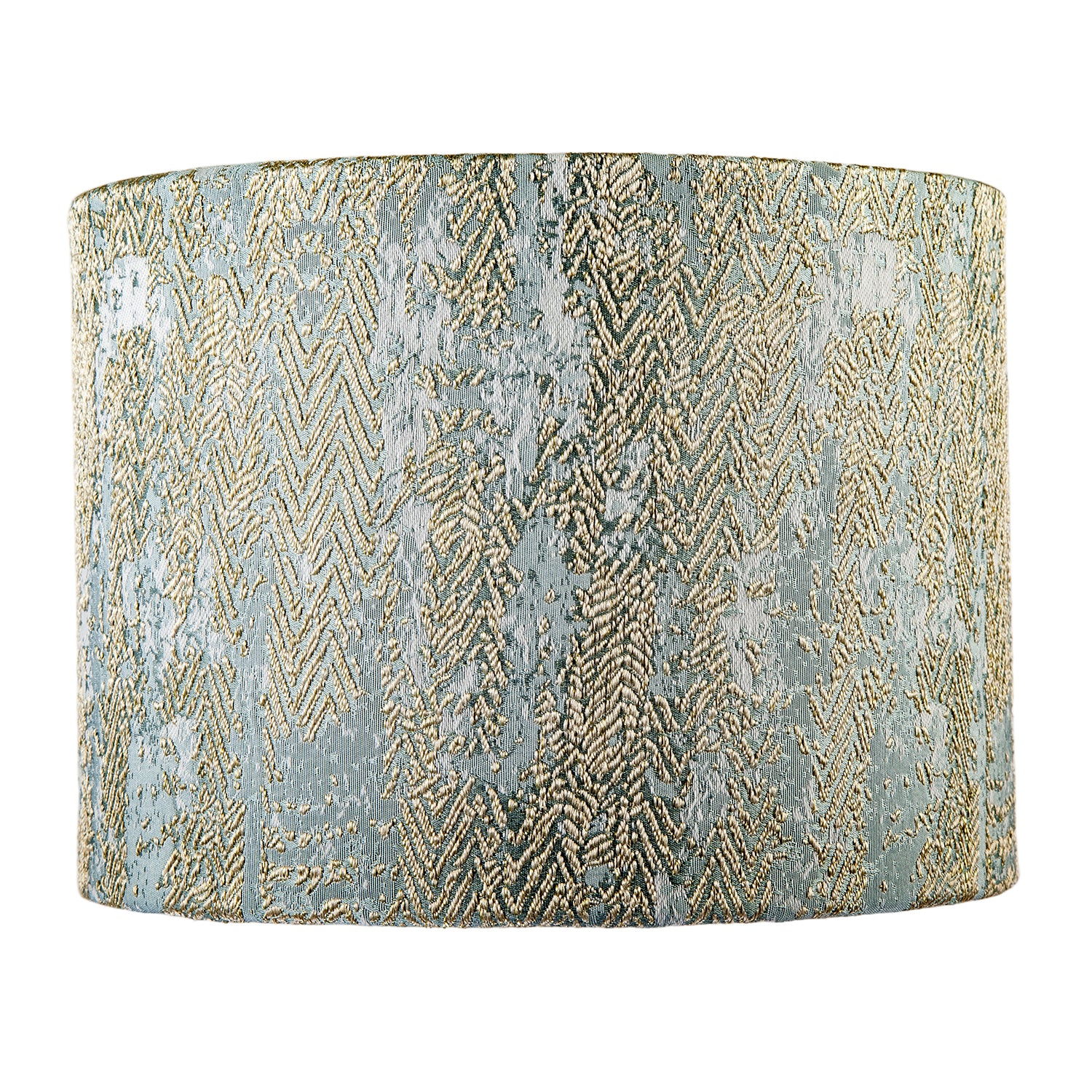 Textured Herringbone and Chevron Jacquard Lampshade in Gold and Silver Image 4