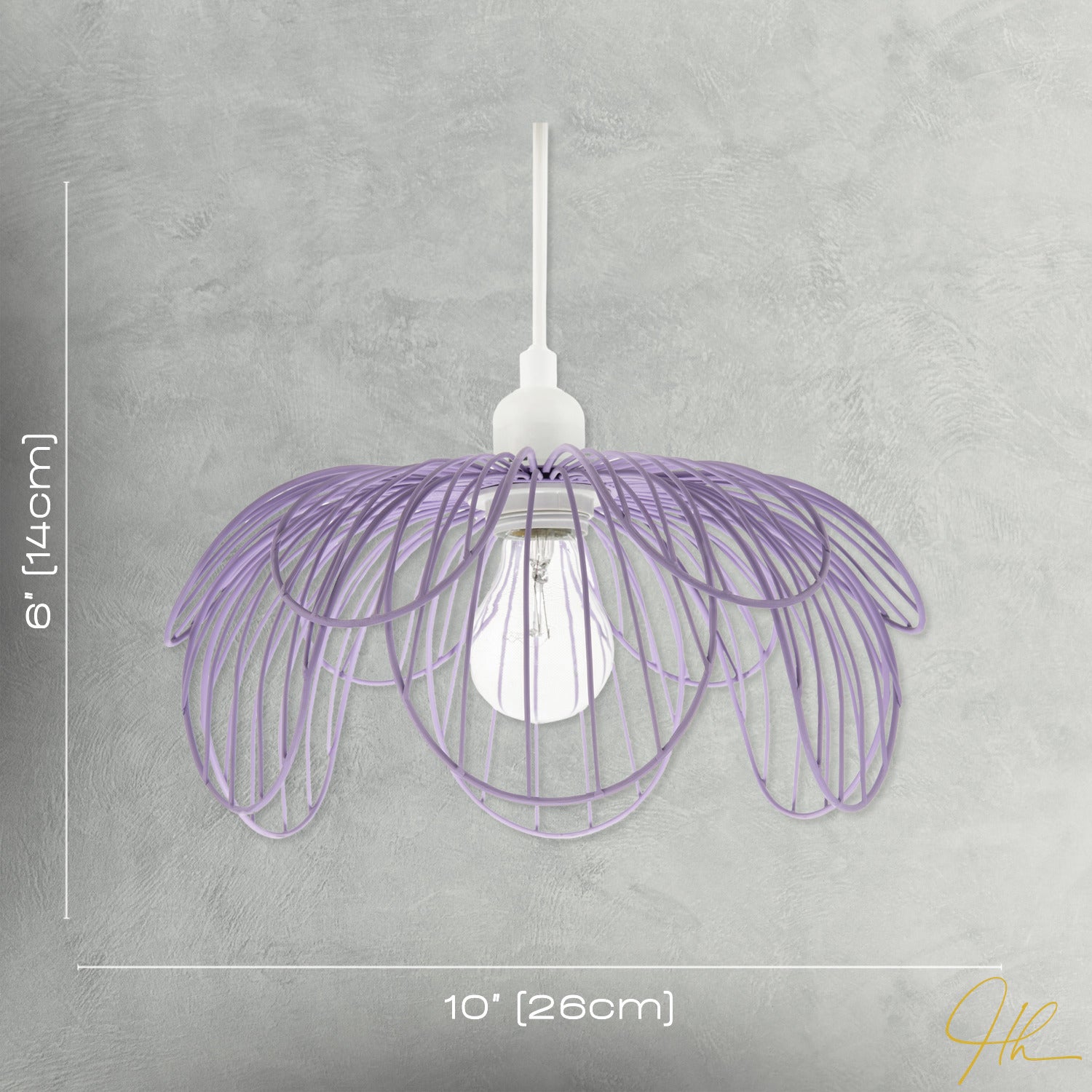 Mate Lilac Metal Wire Overlapping Petal Ceiling Pendant Light Shade Image 7