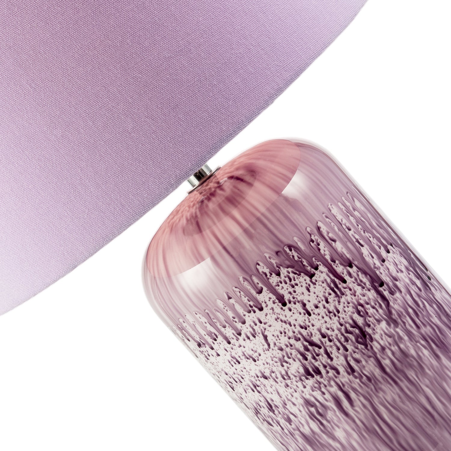 Modern Lavender Lilac Marble Drip Snowflake Glass Lamp with Shade Image 4