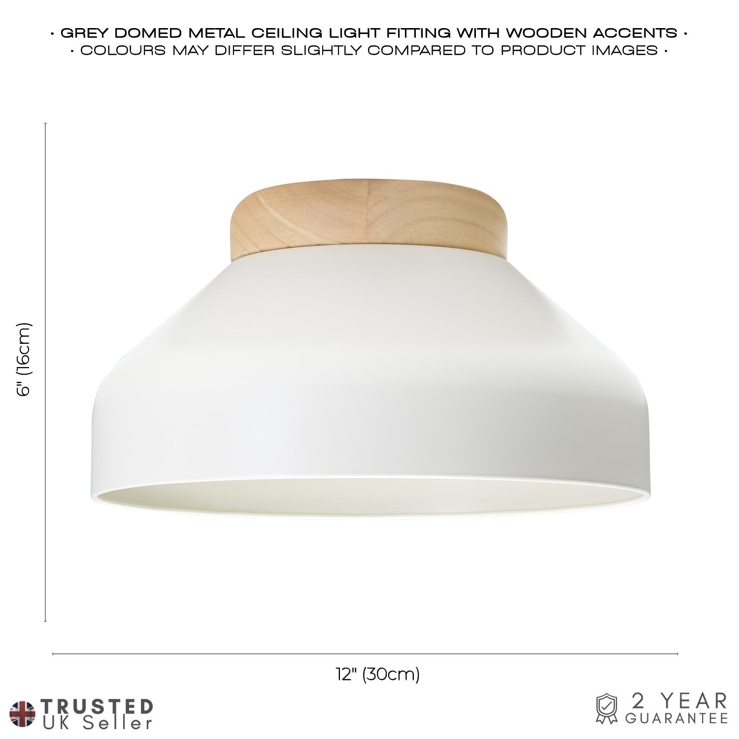 Contemporary Scandinavian Designed Semi Flush Ceiling Light in Muted Dove Grey Image 5