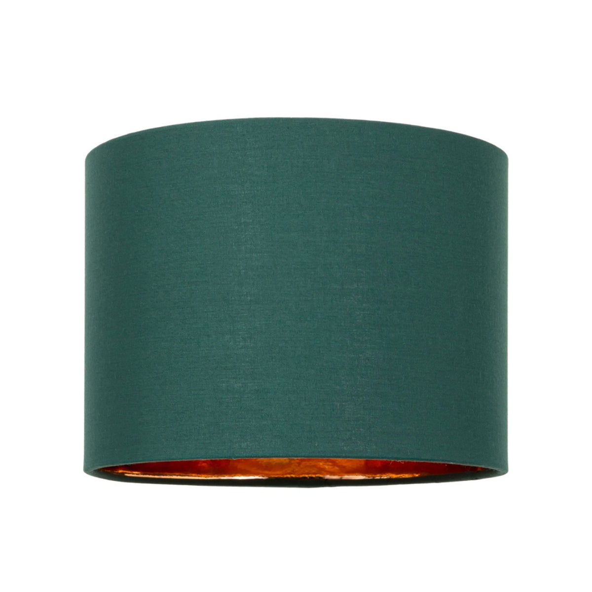 Modern Forest Green Cotton Fabric Small 8" Lamp Shade with Shiny Copper Inner Image 1