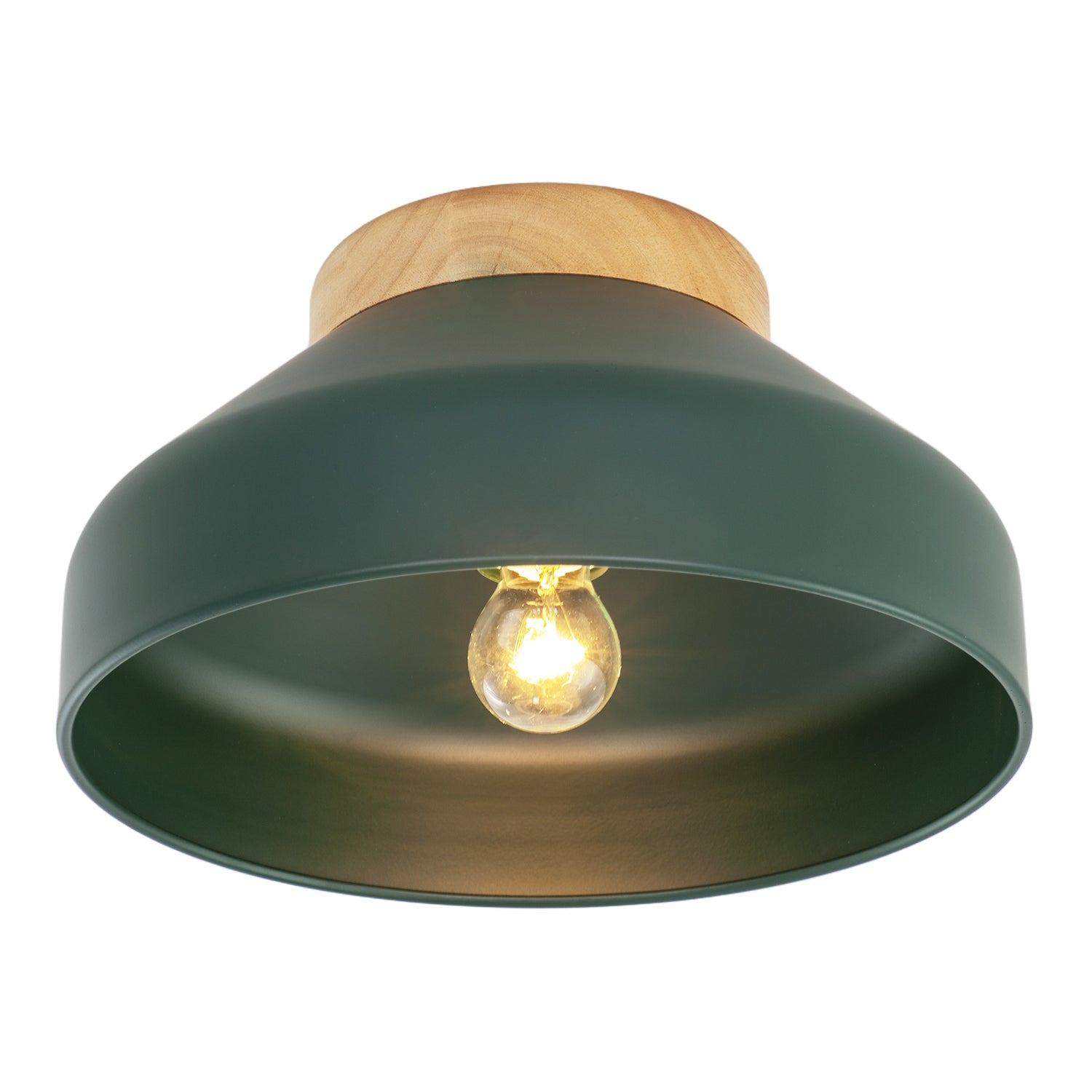 Chic Scandinavian Designed Semi Flush Ceiling Light in Forest Green Image 4