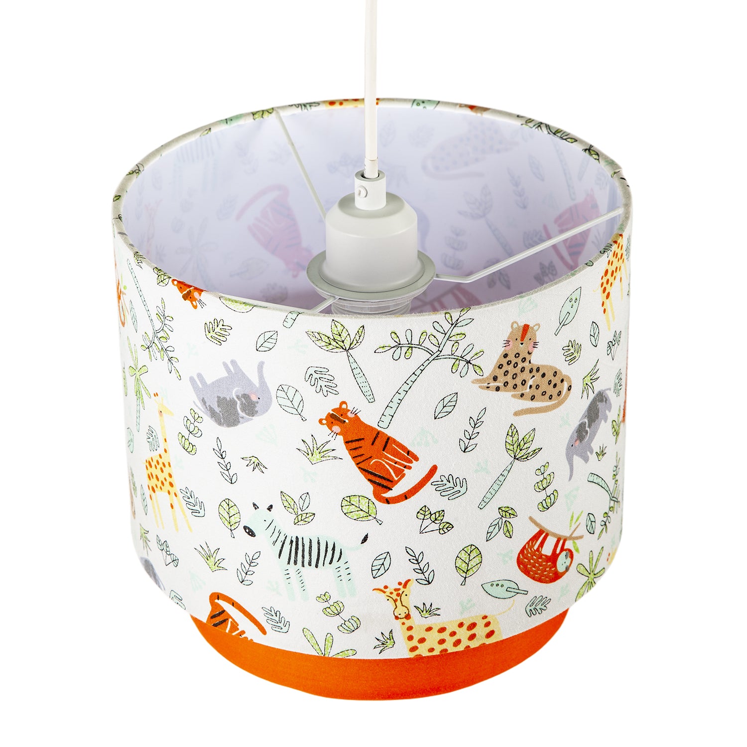 Safari Animals Childrens Pendant Light Shade with Double Tier Design Image 8