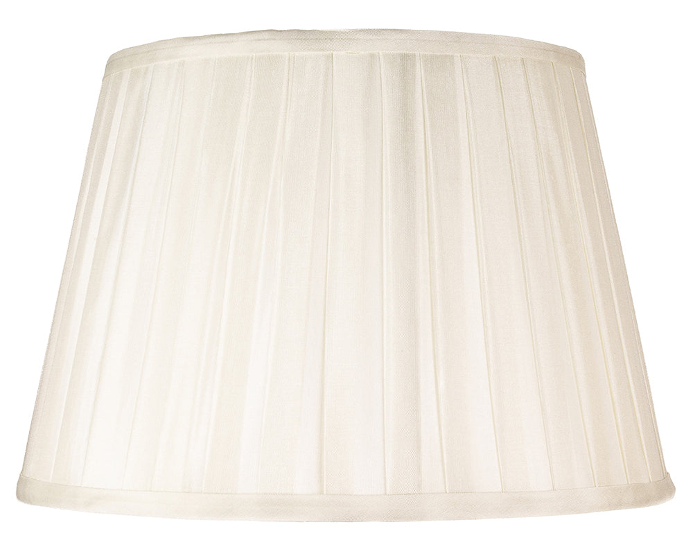 Traditional Classic Cream Faux Silk Pleated Inner Lined Lamp Shade - 14" Image 2