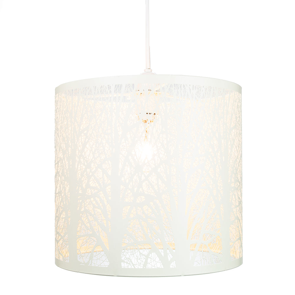 Unique and Beautiful Soft Cream Metal Forest Design Ceiling Pendant Shade Image 2