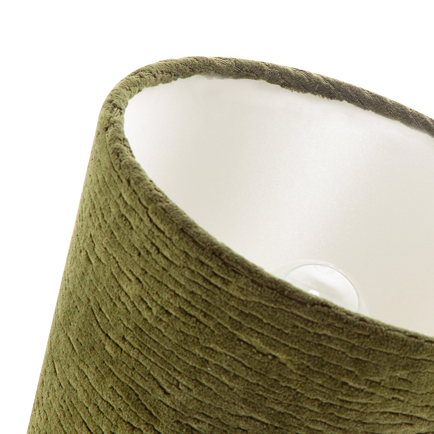 Thick Lined Textured Forest Green Velvet Lamp Shade with Satin Inner Image 5