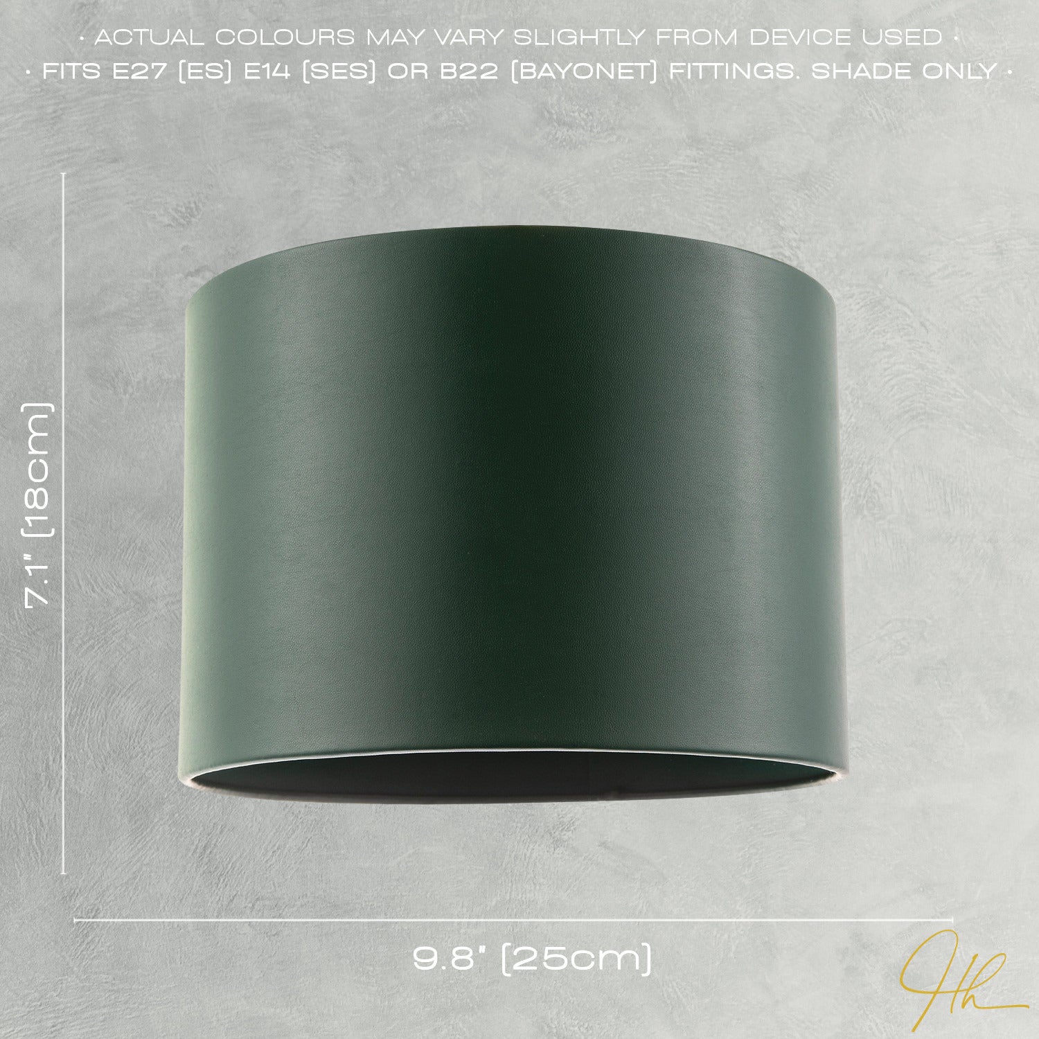 Classic Forest Green Faux Leather Lamp Shade with Inner Cotton Lining Image 7