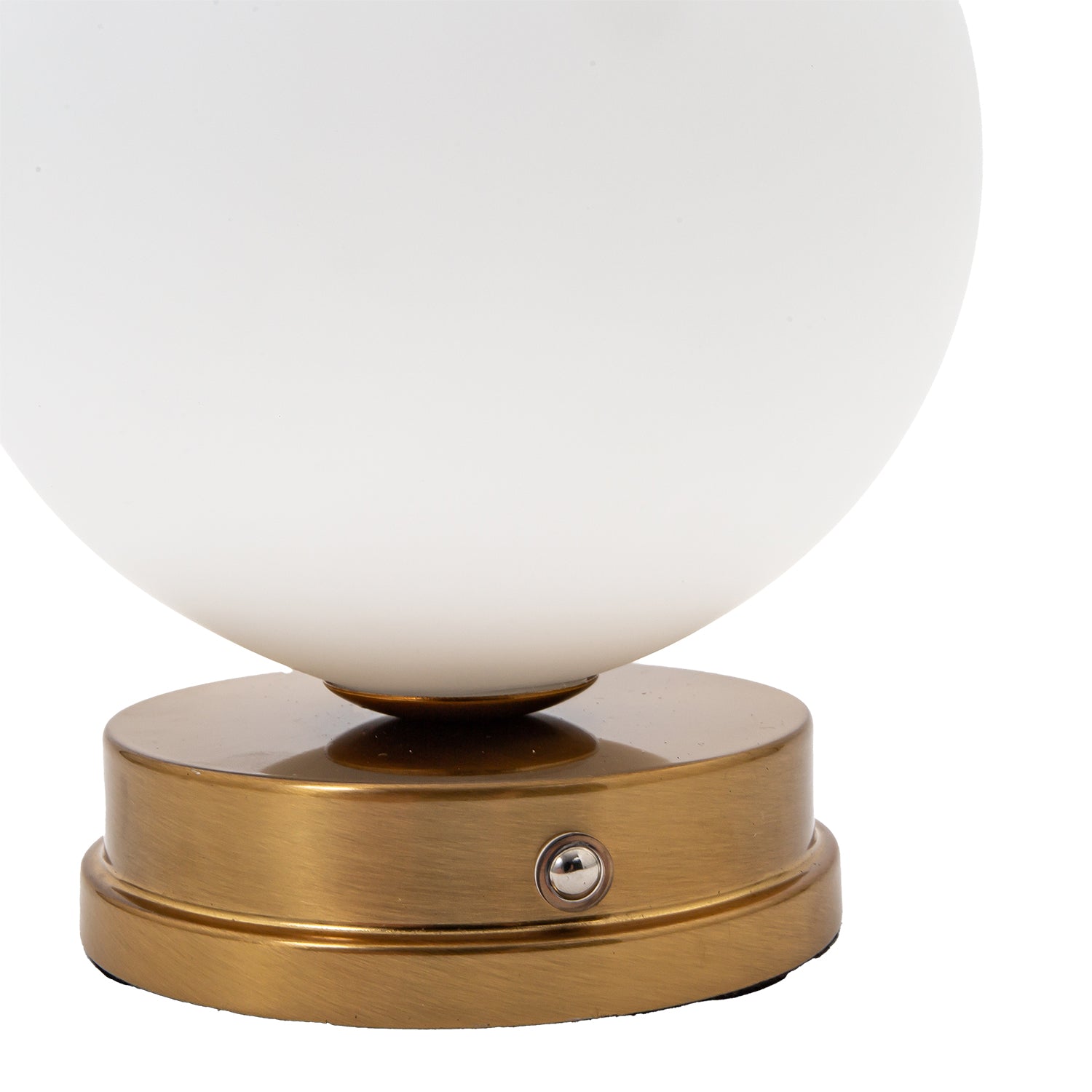 Modern Gold Rechargeable Touch Dimmable Table Lamp with White Glass Globe Shade Image 3