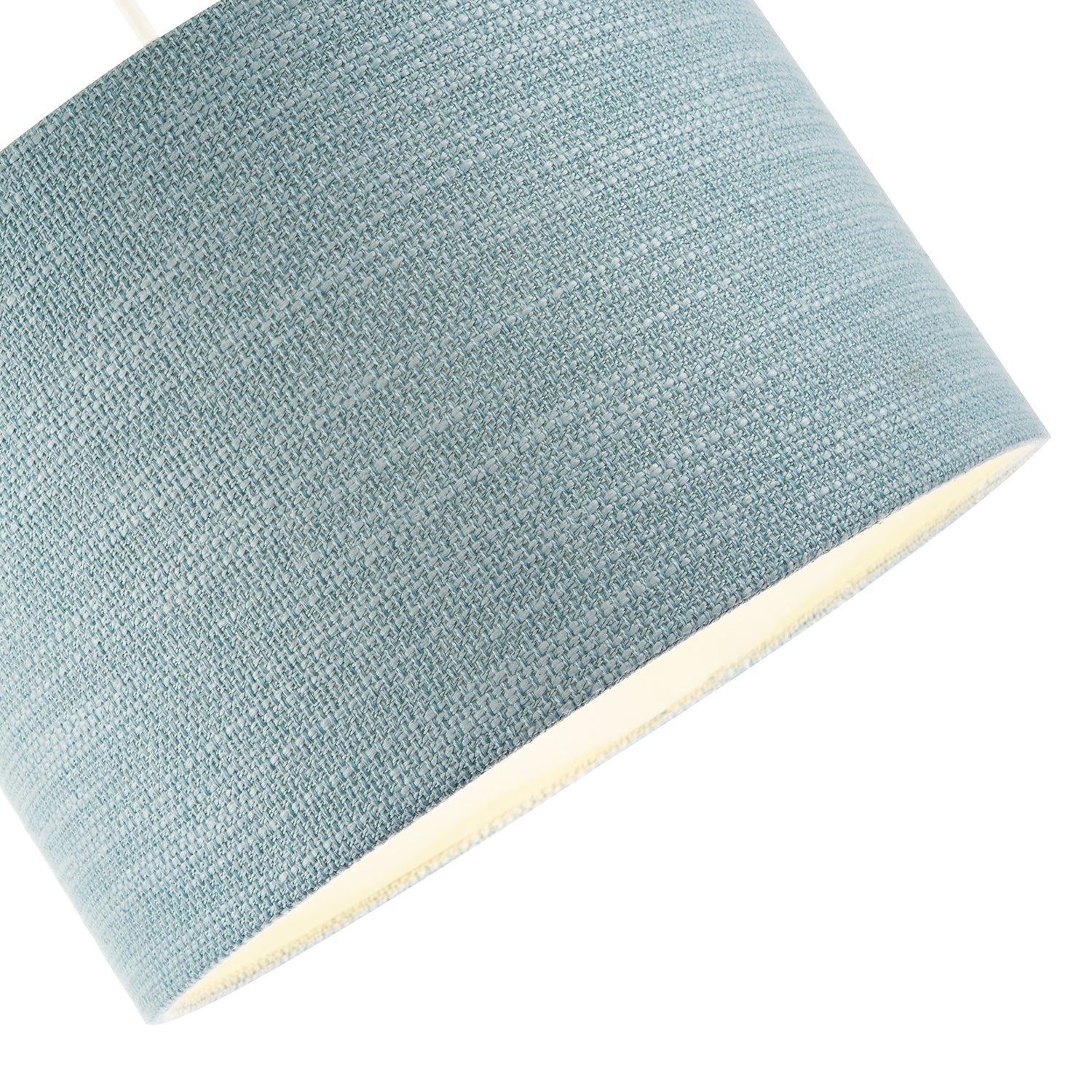 Designer Bobbled and Textured Linen Lamp Shade in Light Duck Egg Blue Image 3