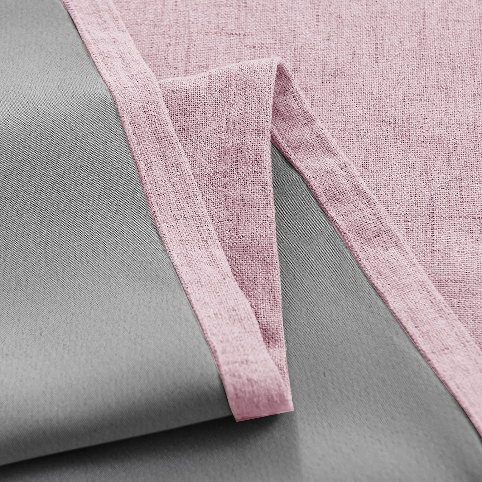 Pink Lined Blackout Eyelet Curtains - 46 x 63 Inch Drop - 2 Panel Image 3