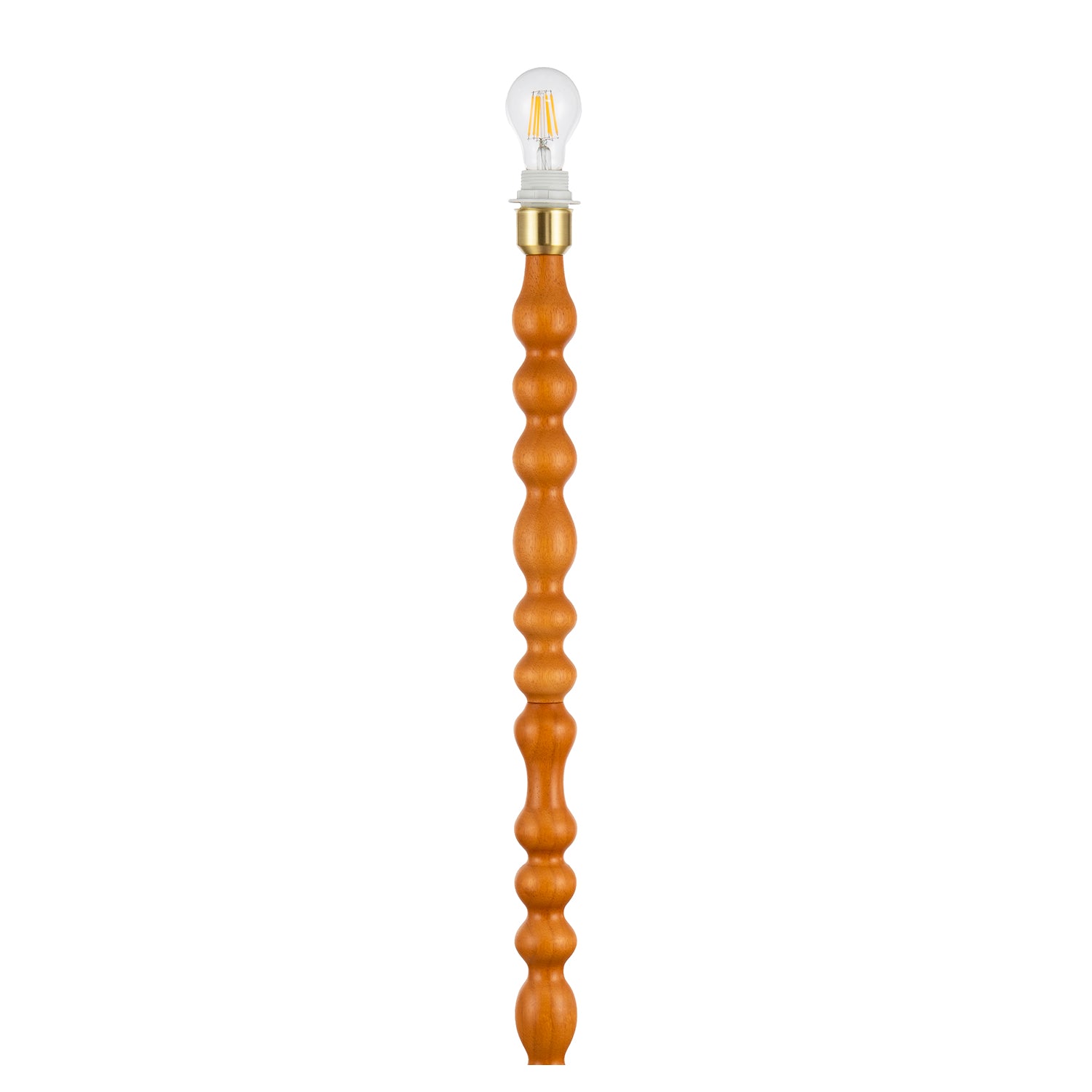Oak Wooden Classic Standing Floor Lamp Base with Rippled Pole Design Image 8