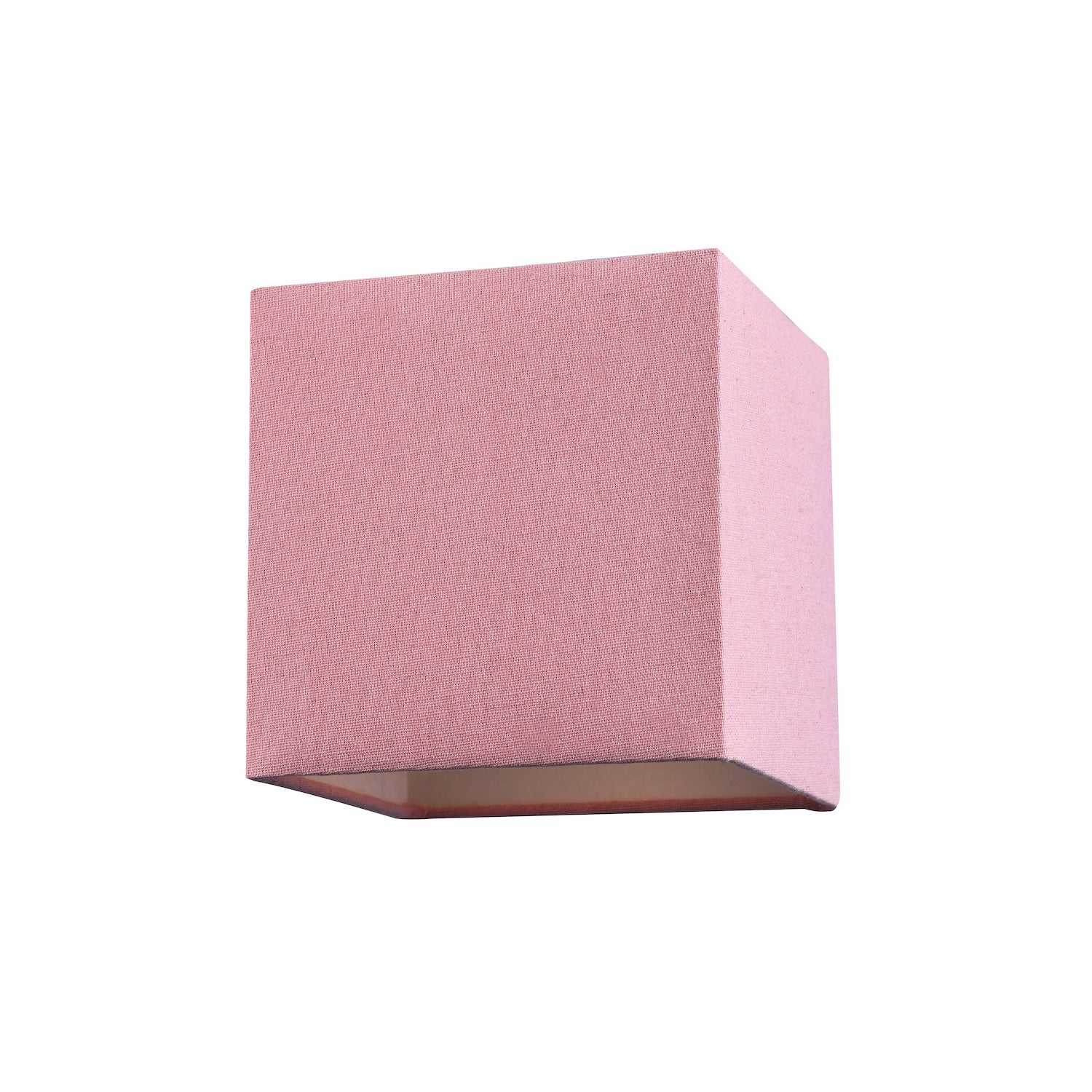 Contemporary and Stylish Blush Pink Linen Fabric Square 16cm Lamp Shade Image 1