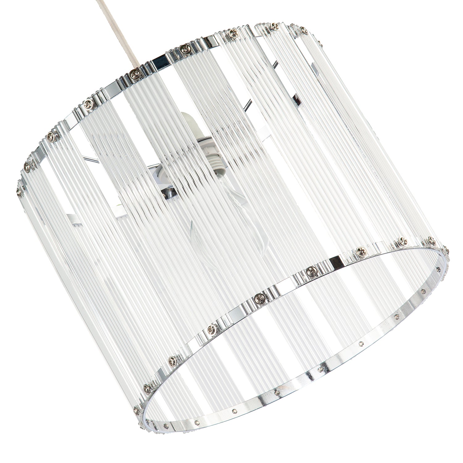 Designer Pendant Light Shade with Rippled Acrylic Transparent Columns Image 8