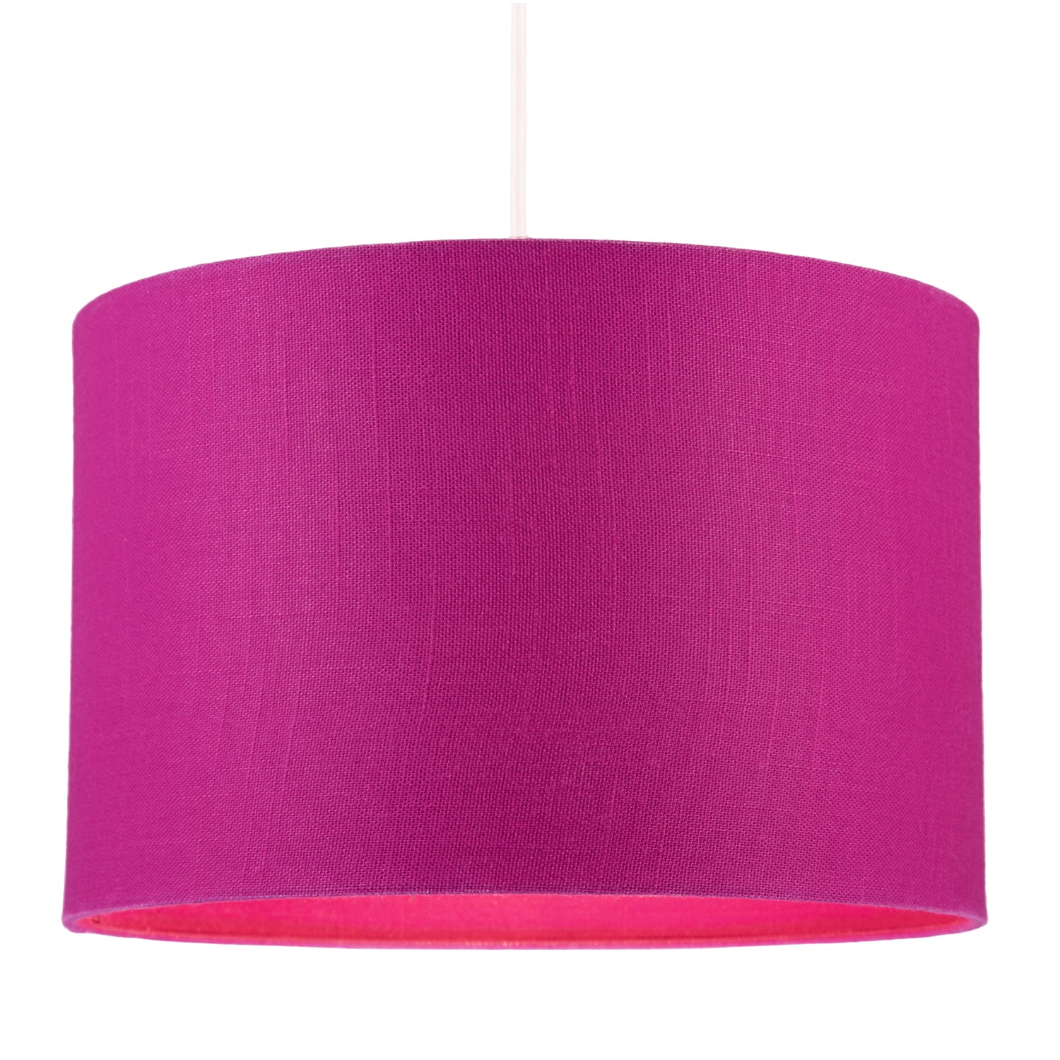 Designer Raspberry rose Textured Linen Fabric Circular Lamp Shade Image 2