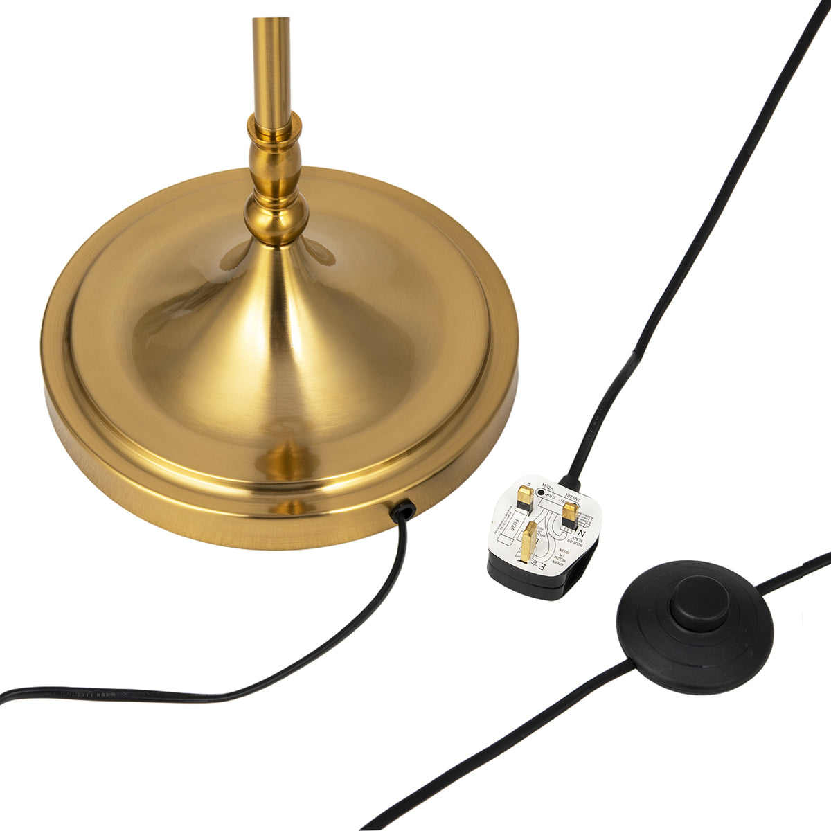 Traditional and Timeless Aged Brass Floor Lamp with Unique Metal Shade Image 5