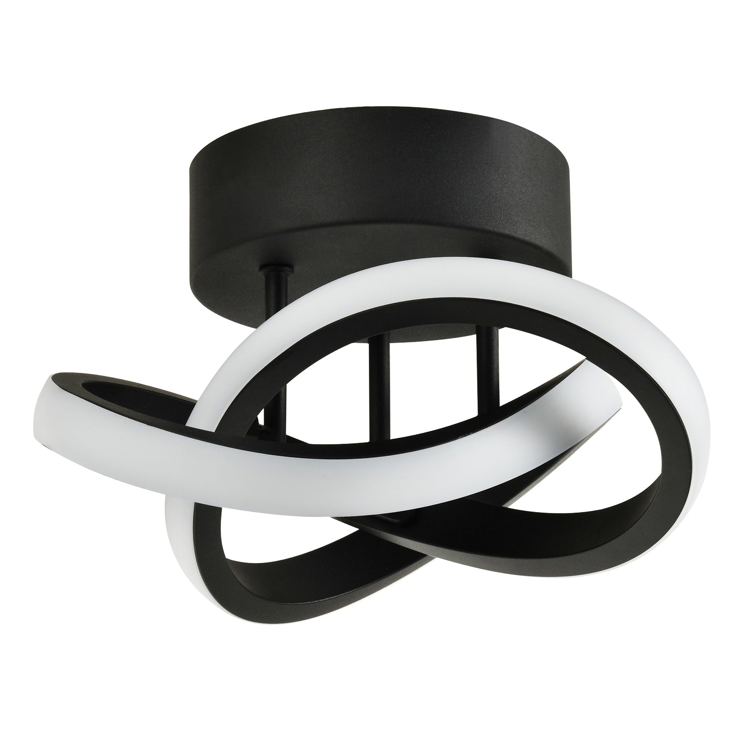 Modern LED Black Ceiling Light with Swirl Thick Metal Strip Creates 1253 Lumens Image 1