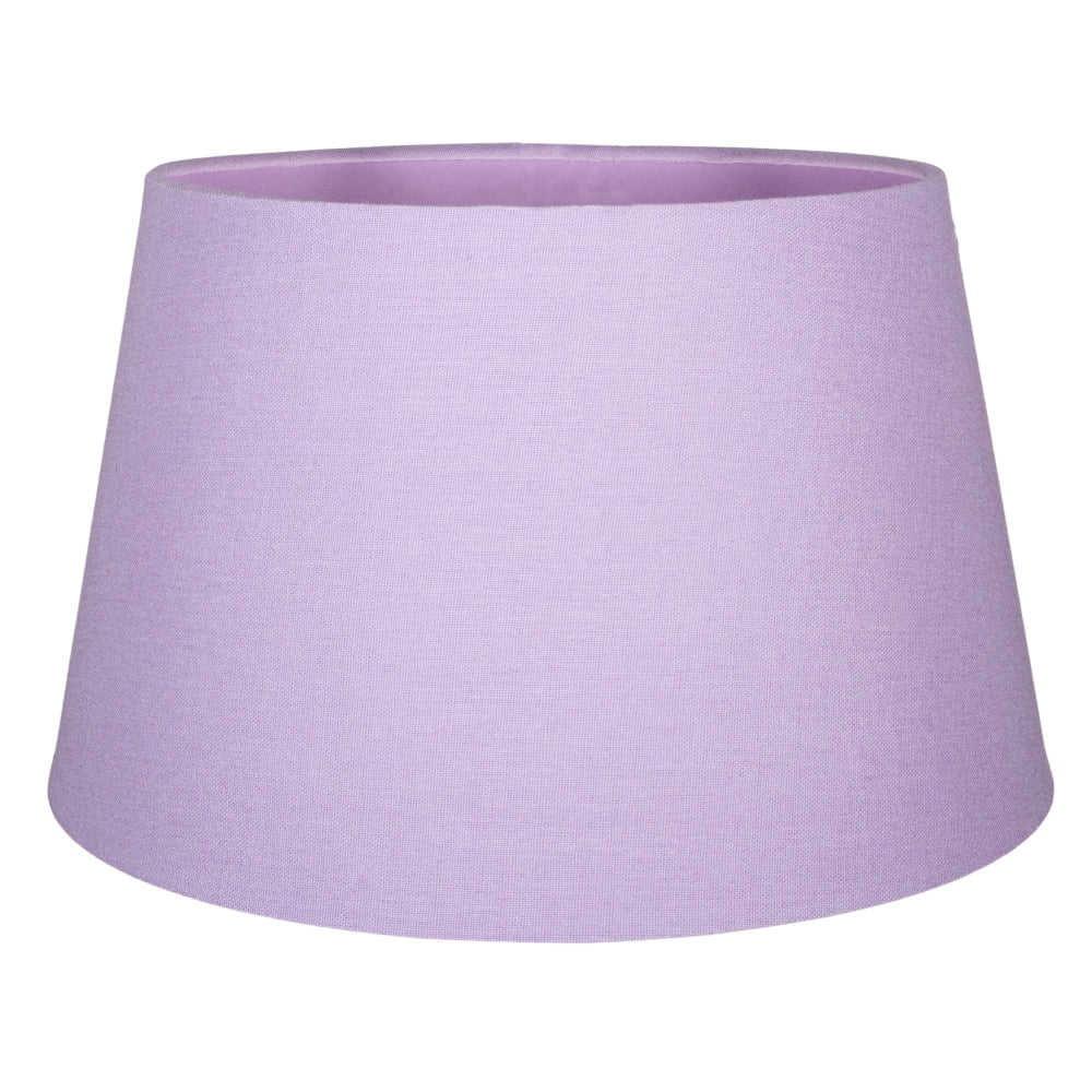 Traditional 30cm Soft Lilac Linen Fabric Drum Table/Pendant Shade 60w Maximum Image 1