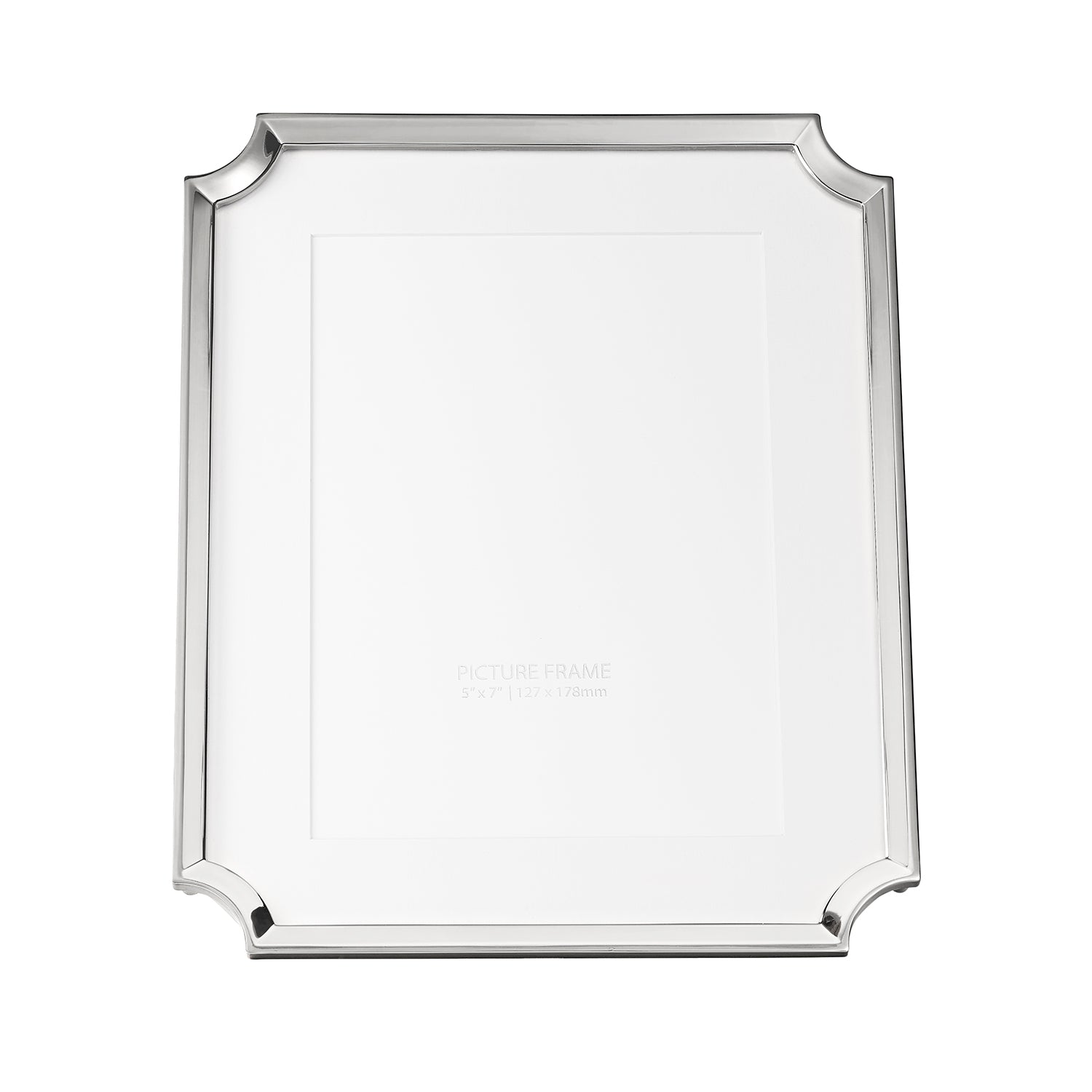 Modern Polished Nickel Plated 5x7 Picture Frame with Scallop Shaped Corners Image 2