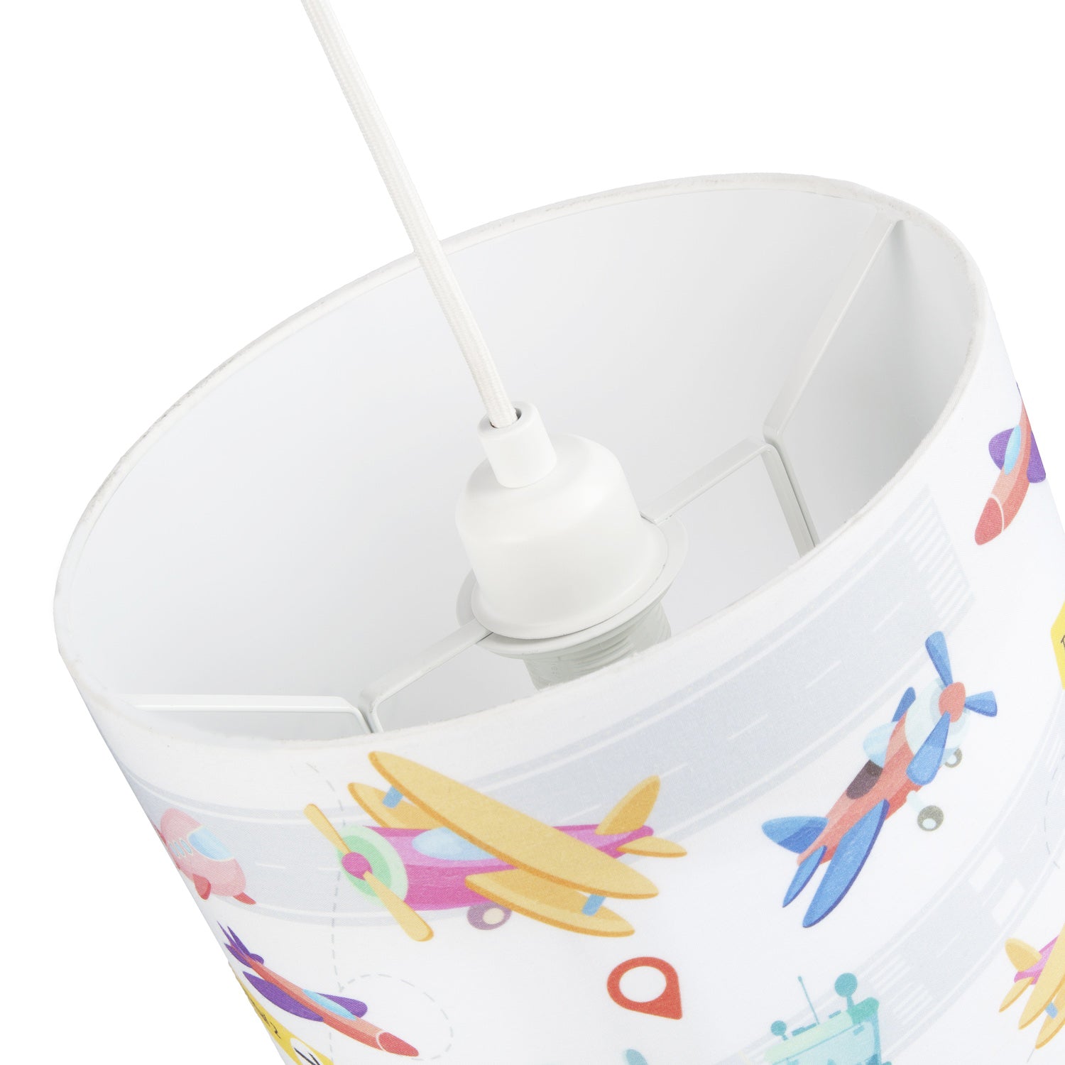 Modern and Colourful Aeroplanes Kids Cotton Fabric Drum Lamp Shade - 25cm Image 5