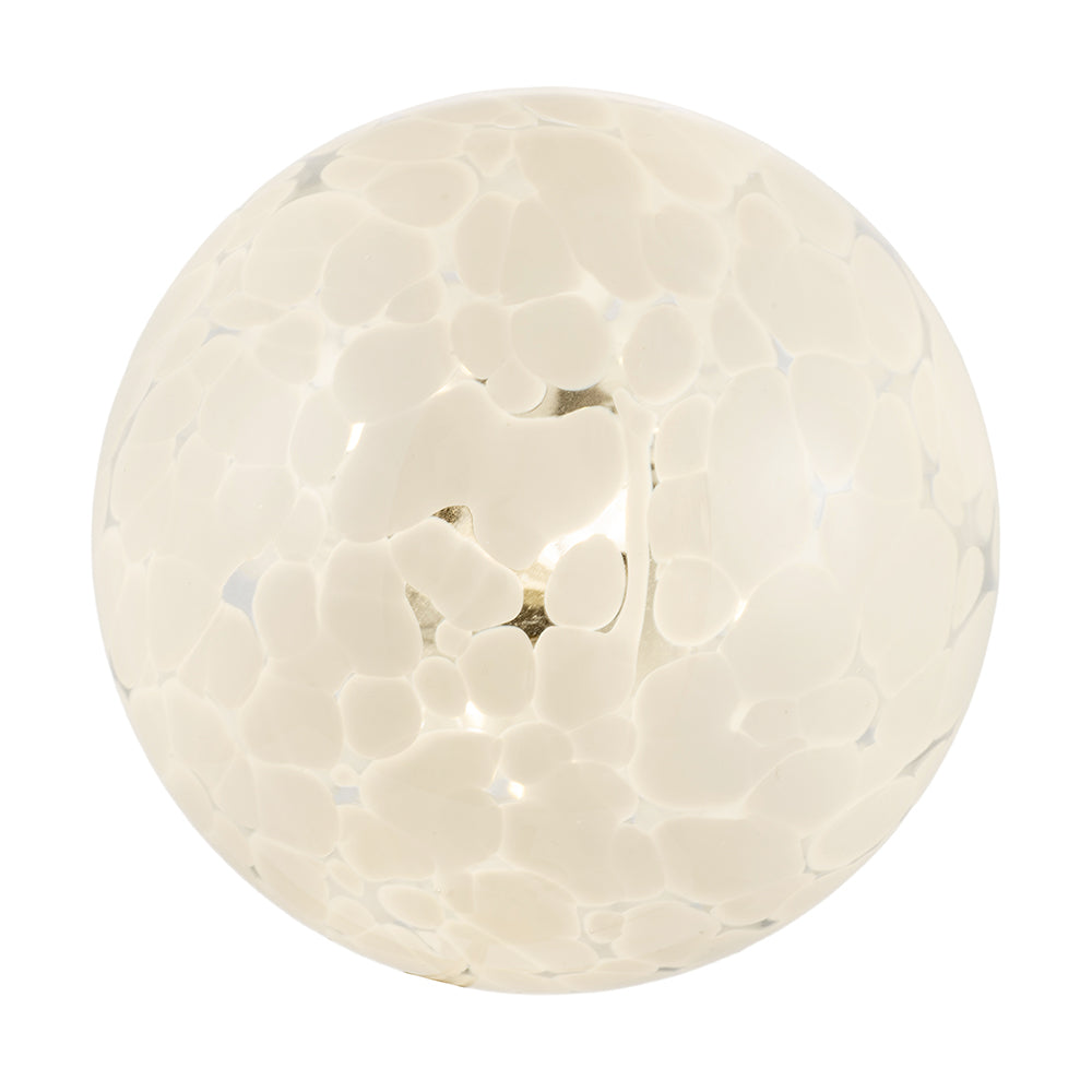 Stylish Pair of Round White Snowflake Glass Shades for G9 Lamp Holders Image 3