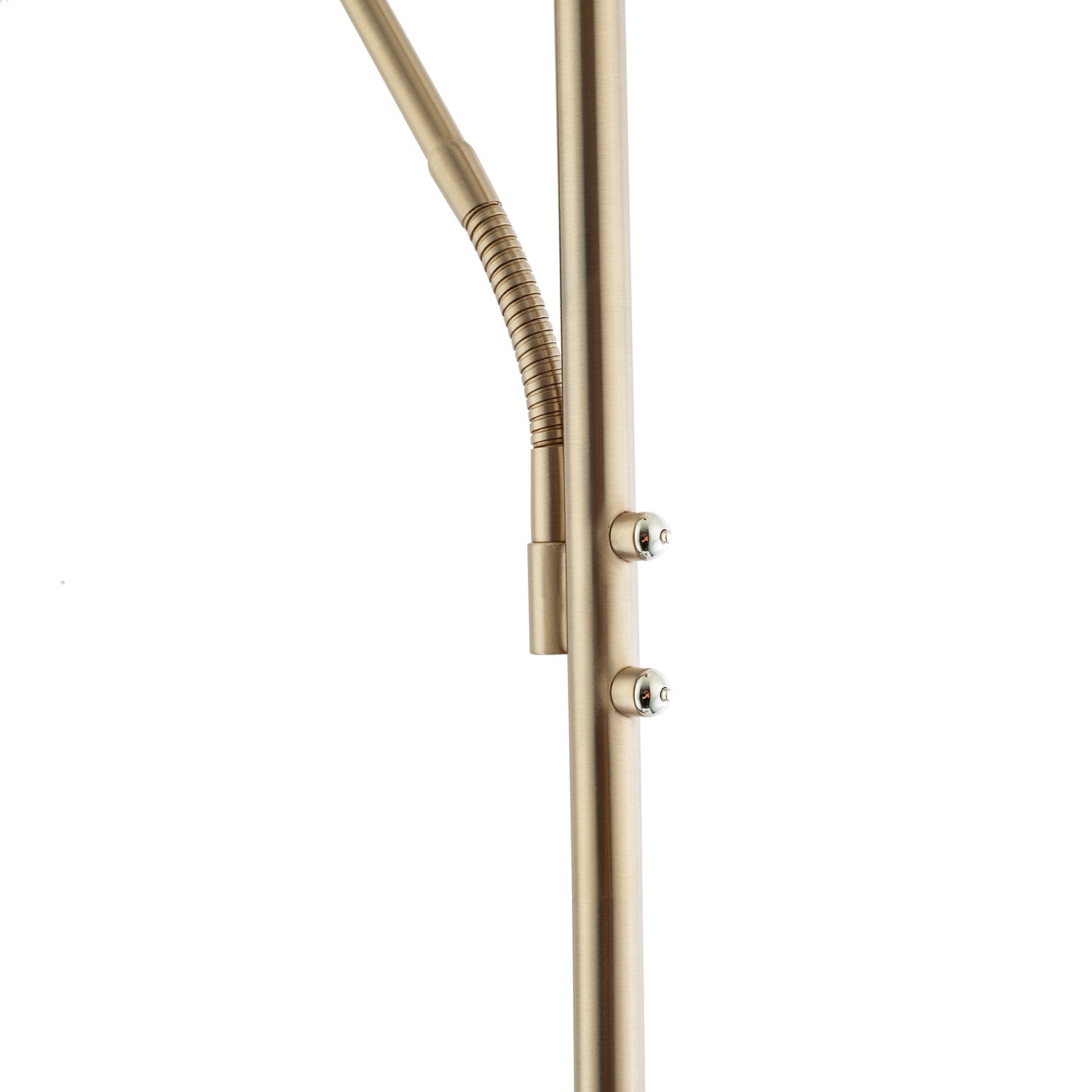 Sleek LED Mother and Child Floor Lamp in Satin Nickel with Memory Dimmer Buttons Image 4