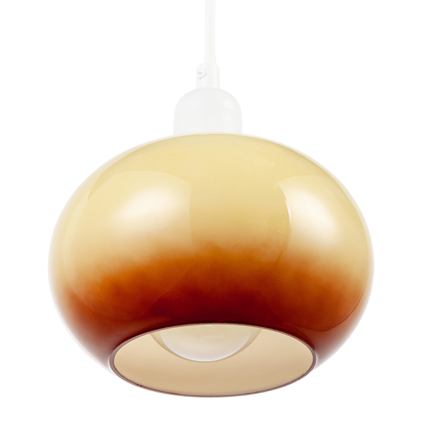 Gradient Amber Glass Globe Pendant Lamp Shade in Rounded Globe Form Image 4