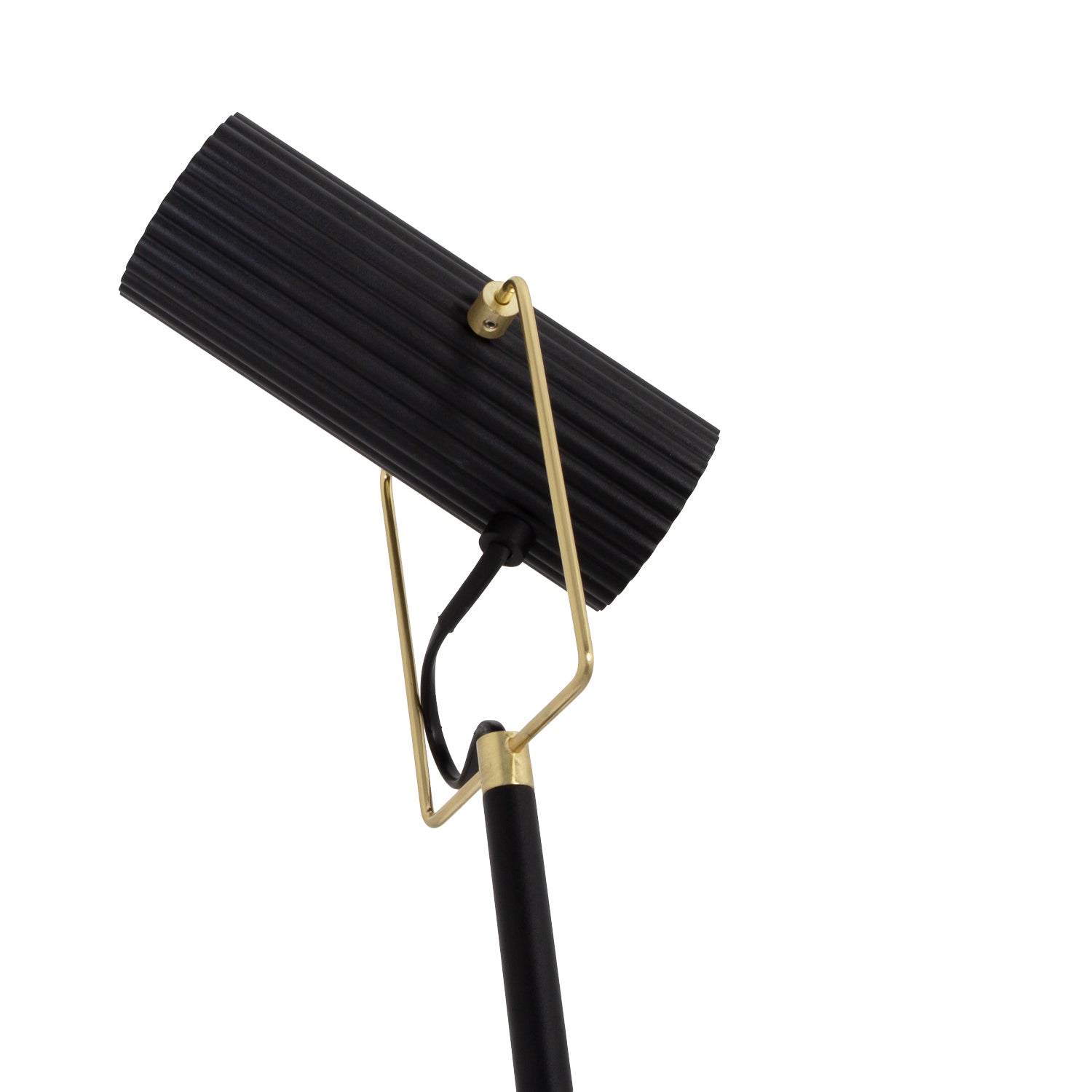 Modern Spot Floor Lamp in Matte Black and Gold with Adjustable Head Image 4
