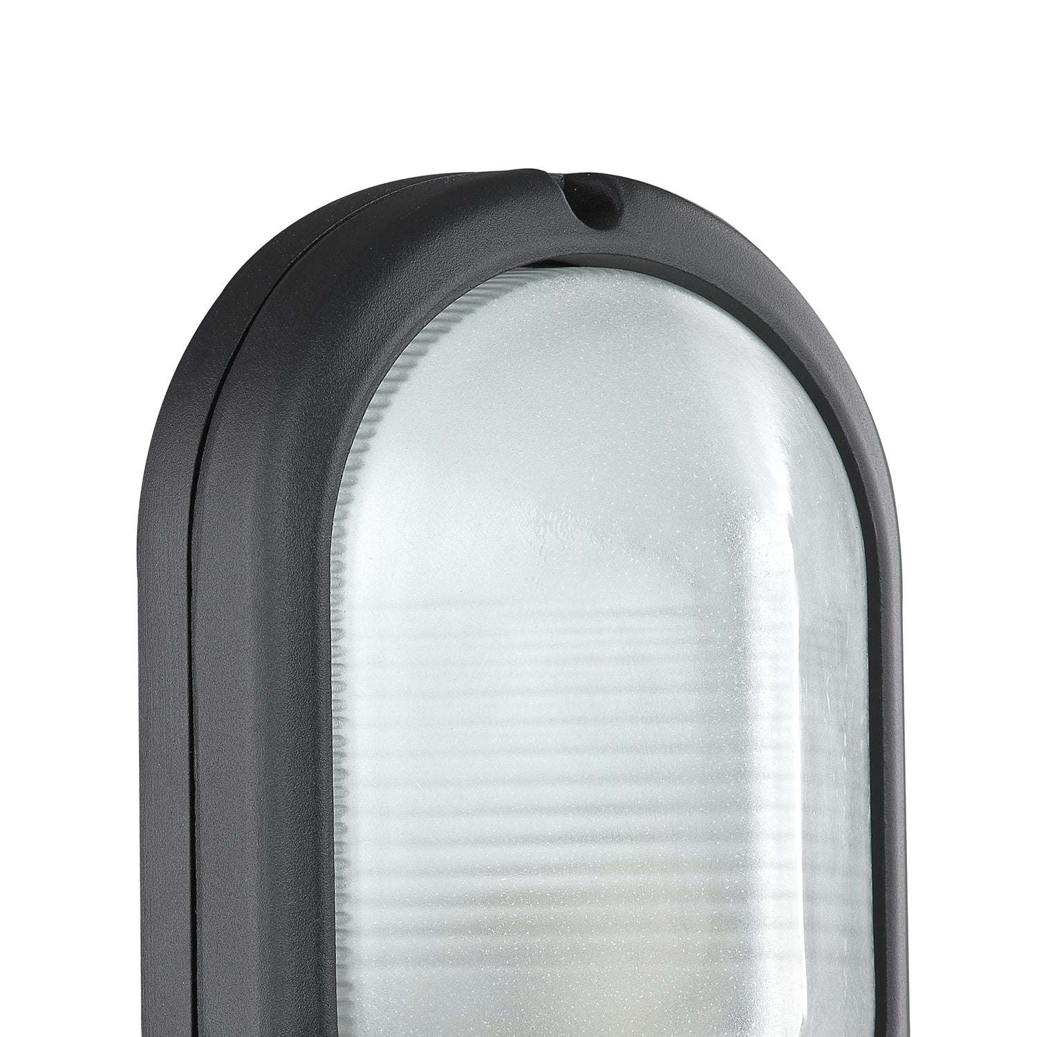 Industrial Designed Matt Black Cast Aluminium Outdoor Oval Bulkhead Wall Light Image 3