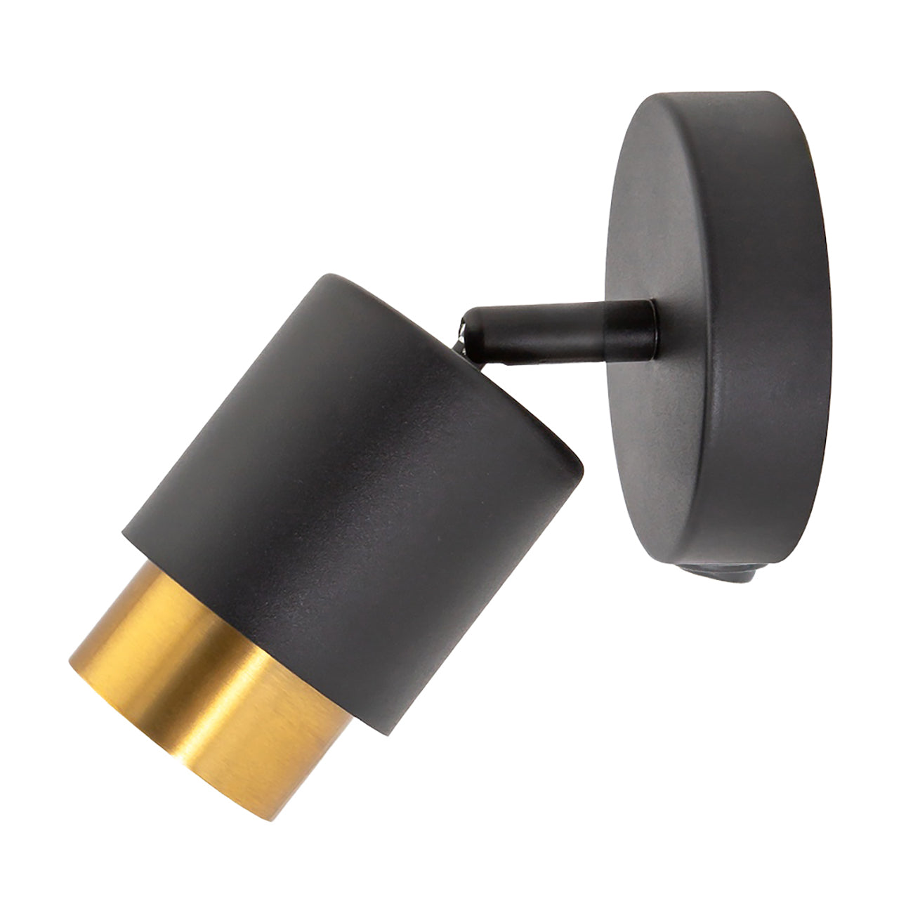 Modern Matte Black Spot Wall Light Fitting with Inner Gold Metal Image 4