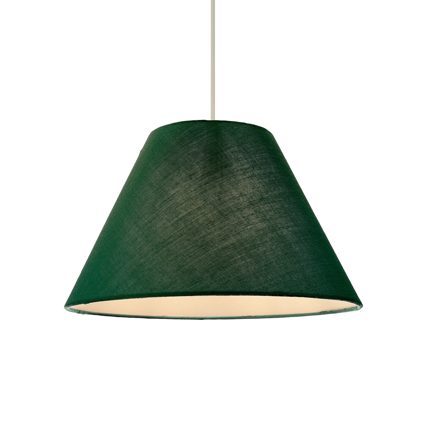 Traditional 8 Inch Forest Green Cotton Fabric Coolie Lamp Shade Image 2
