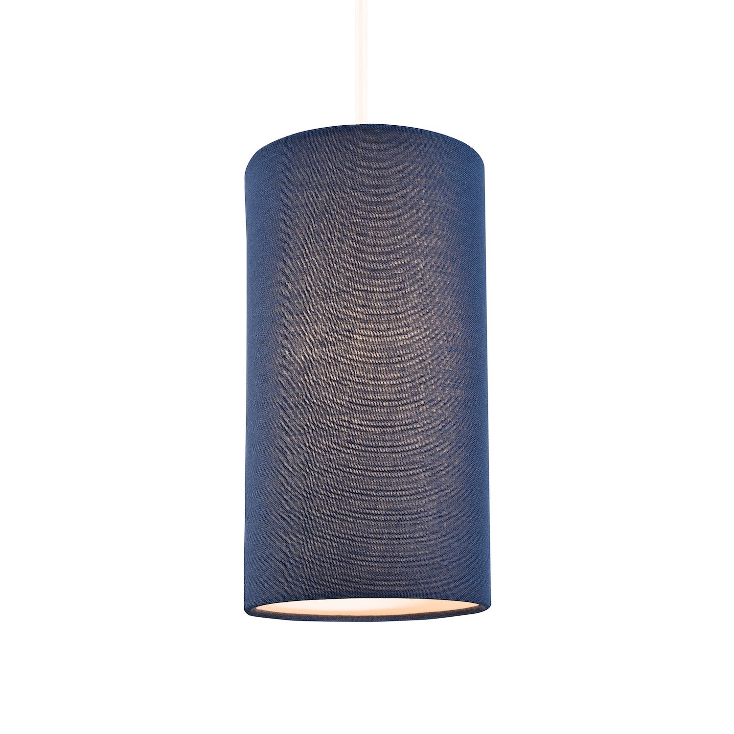 Contemporary and Stylish Midnight Blue Linen Fabric Tall Cylindrical Lampshade Image 2