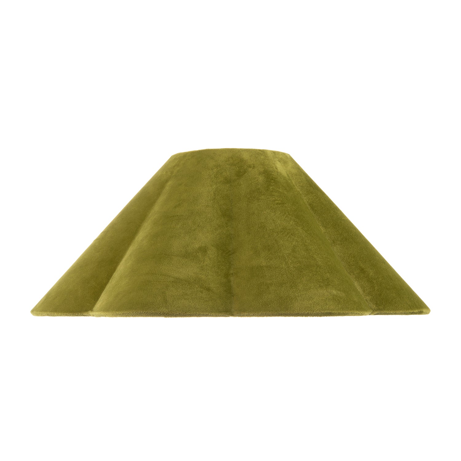 Olive Green Velvet Fabric Empire Lamp Shade with Elegant Scallop Edges Image 2