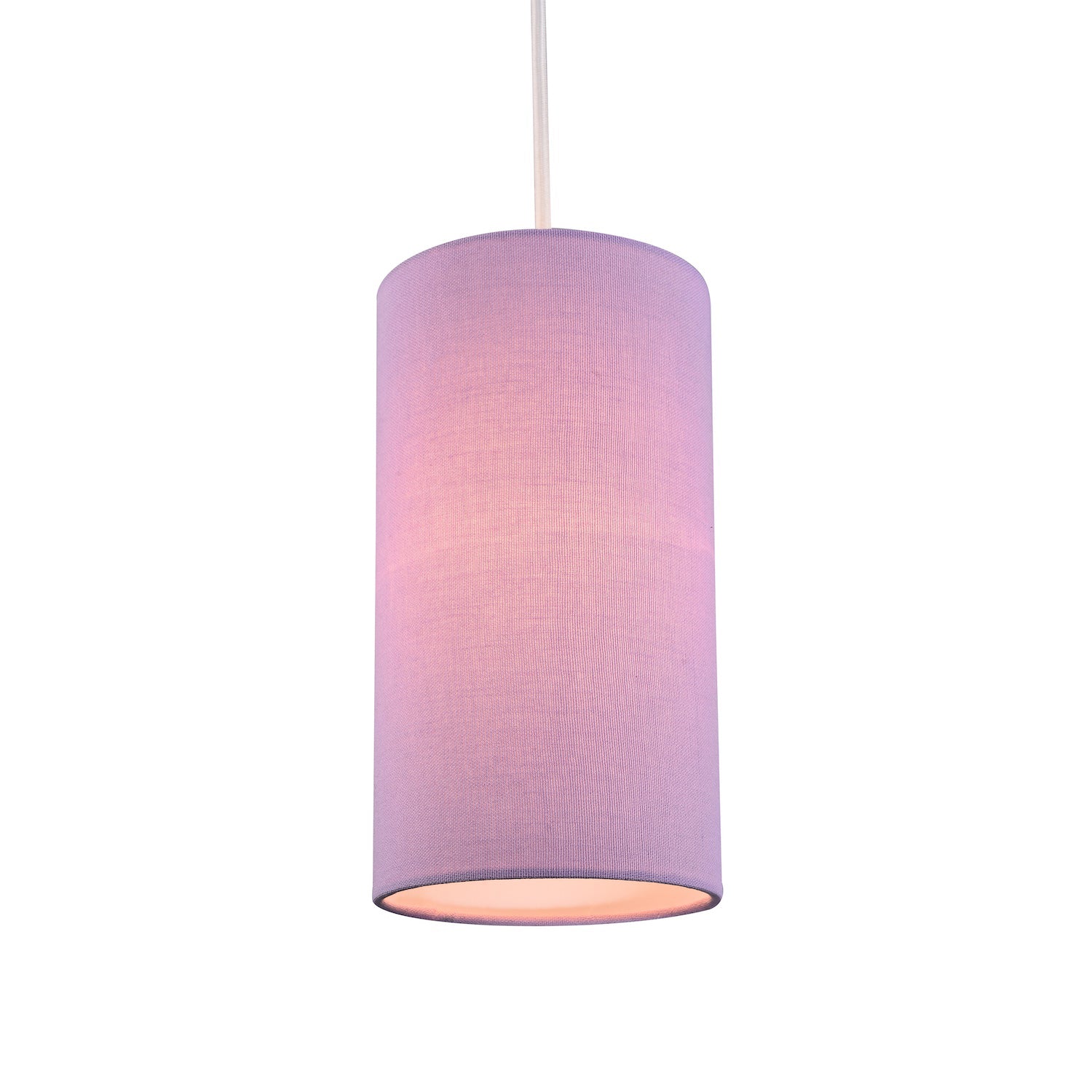 Contemporary and Stylish Soft Lilac Linen Fabric Tall Cylindrical Lampshade Image 3