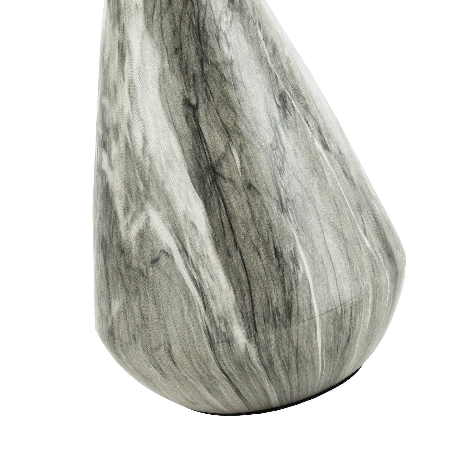 Marble Effect Ceramic Table Lamp Base with Grey Gloss Glazing and Chrome Trim Image 2