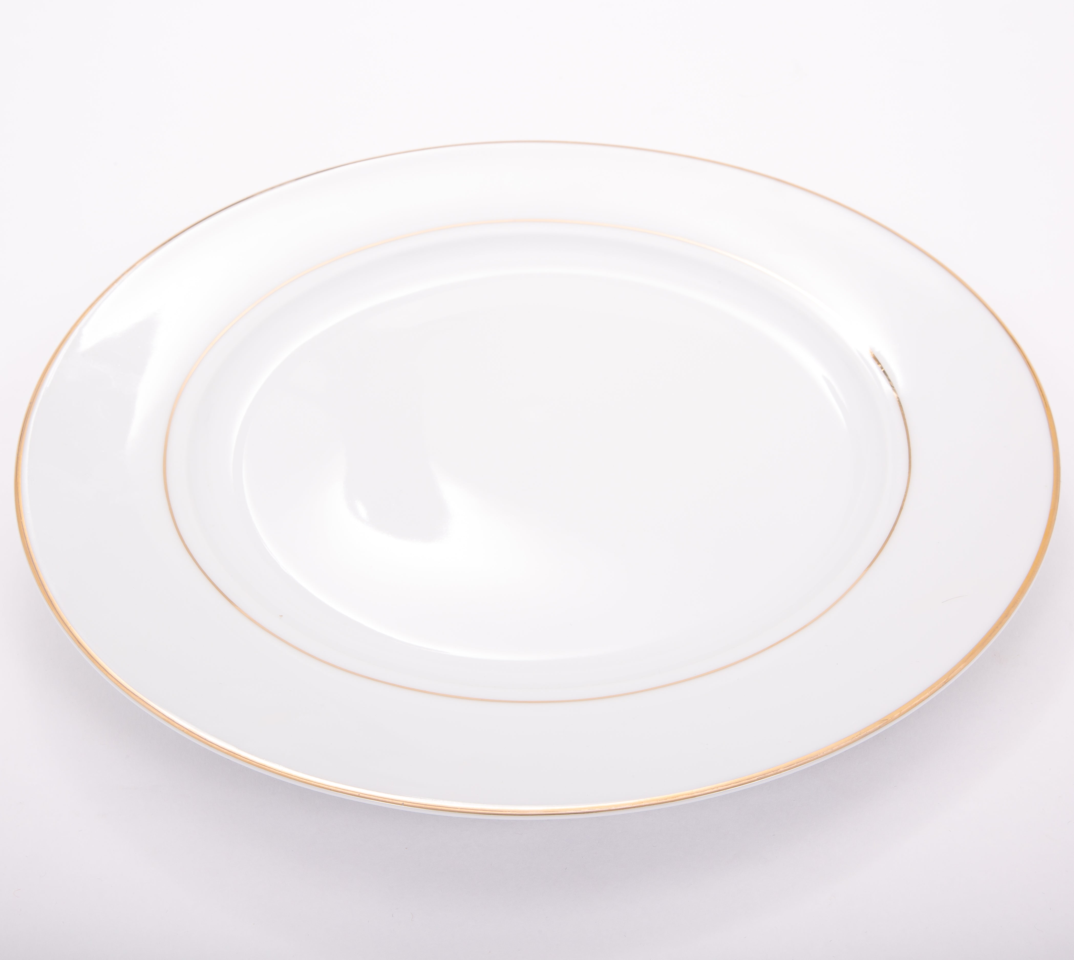 Set of 4 White Ceramic Side Plates with Dual Shiny Gold Rims - Durable & Elegant Image 5