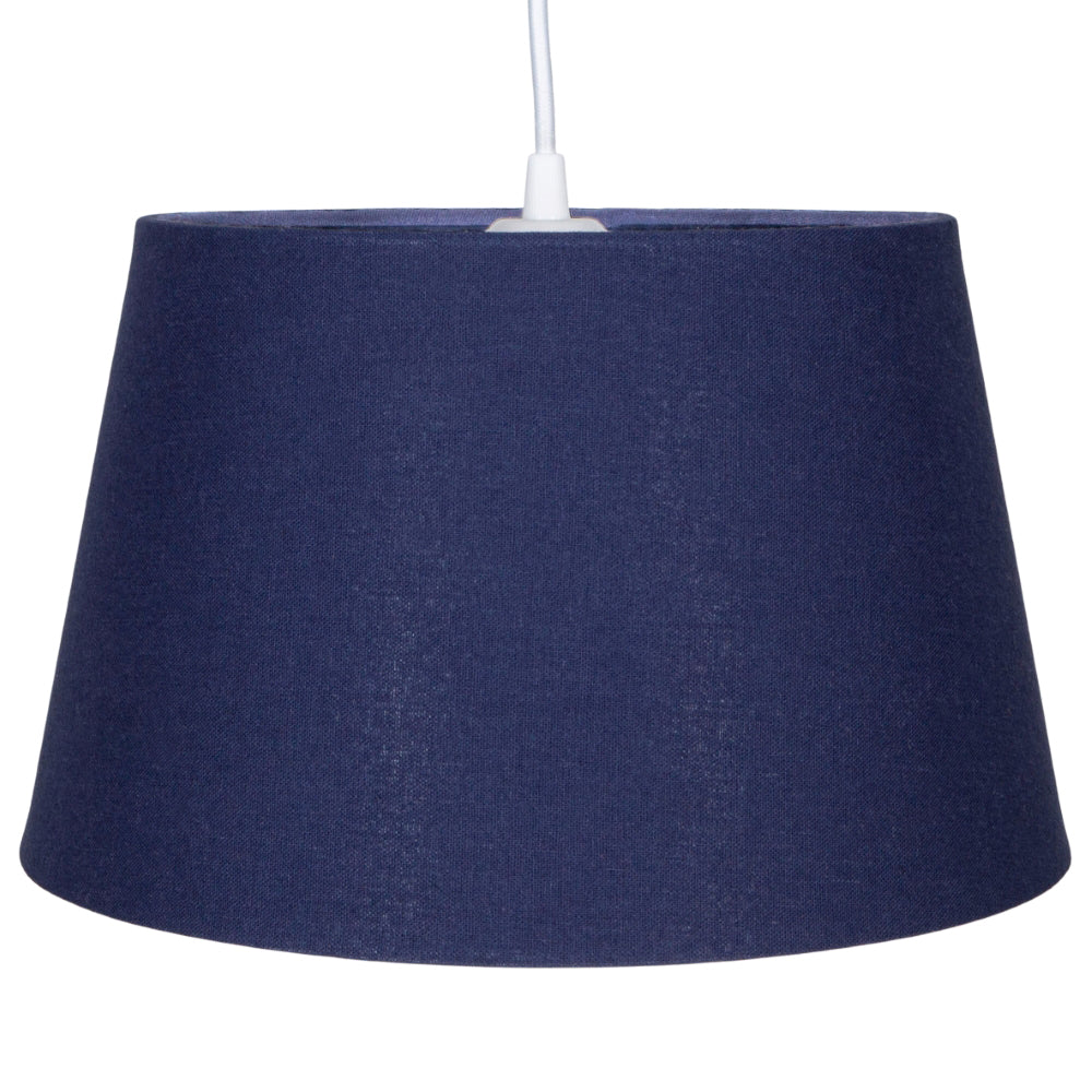 Traditional 30cm Midnight Blue Linen Fabric Drum Table/Pendant Shade 60w Maximum Image 2