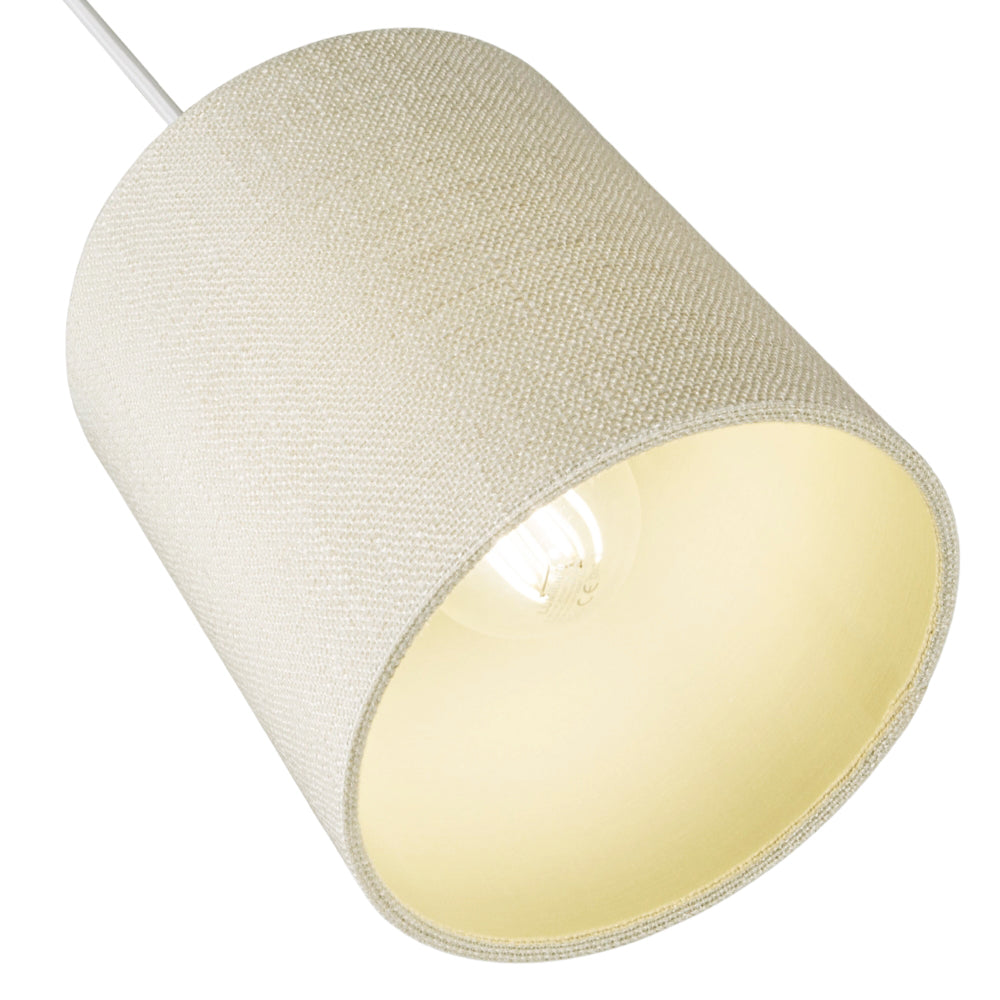 Contemporary and Sleek Cream Linen Fabric 6" Cylindrical Lamp Shade 60w Maximum Image 4