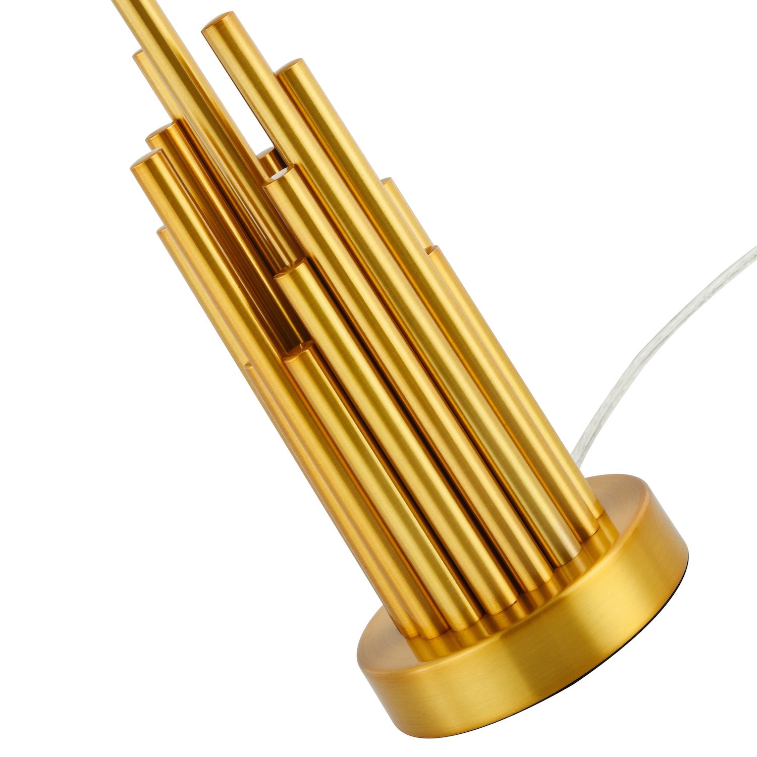 Modern Stalagmite Designed Table Lamp Base with Multi Level Pipes in Satin Gold Image 2