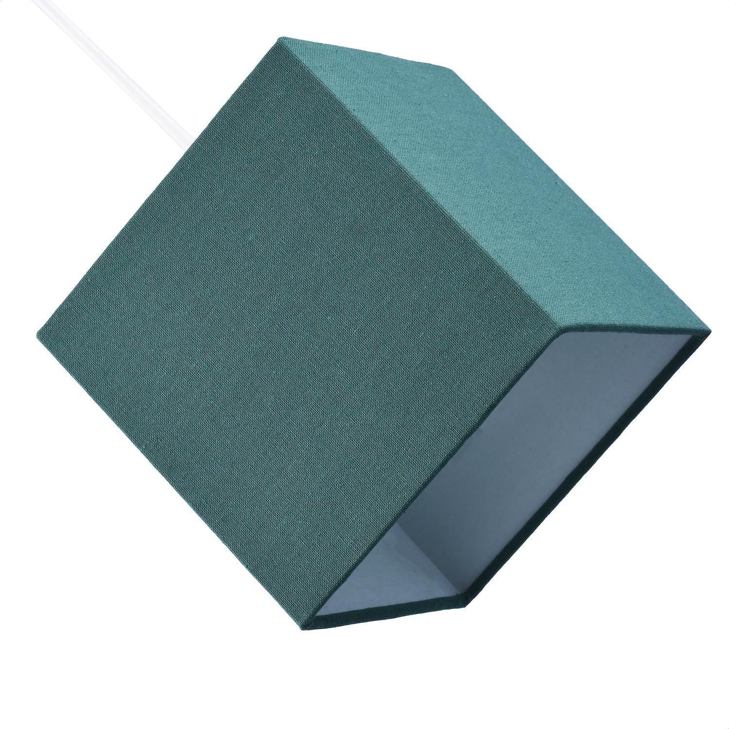 Contemporary and Stylish Forest Green Linen Fabric Square 16cm Lamp Shade Image 4