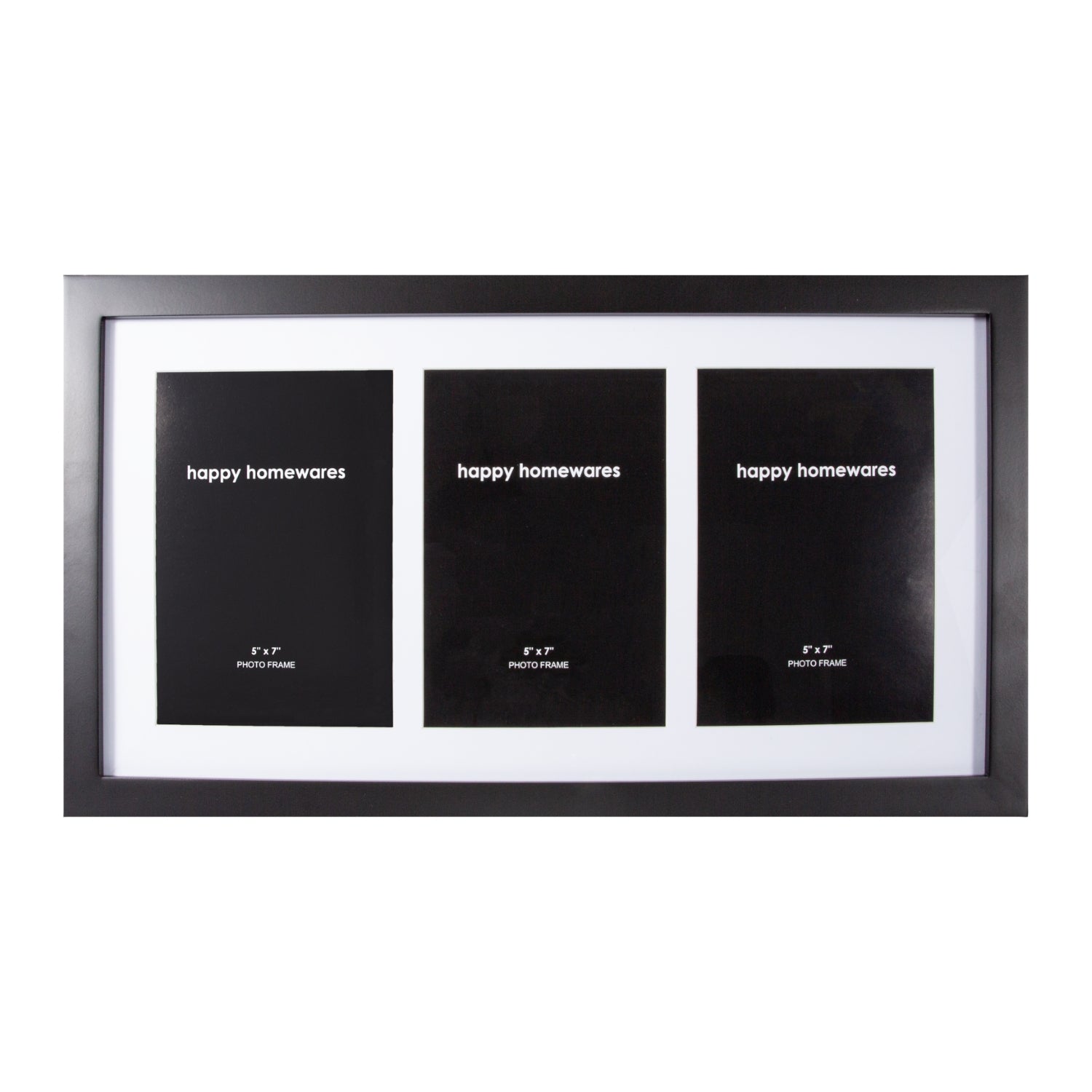 Classic Designer Mat Black MDF Triple Picture Frame Free Standing or Wall Hung Image 3