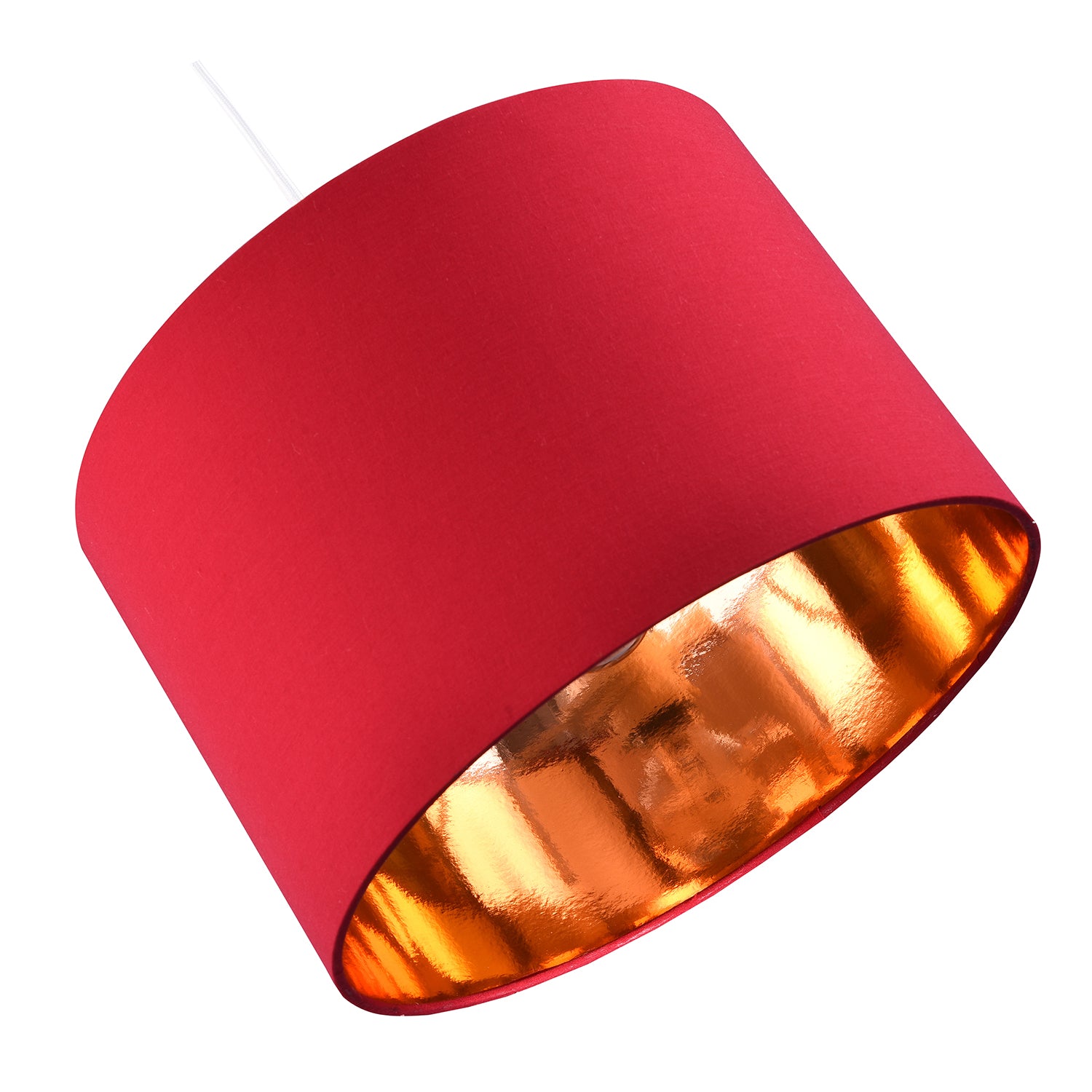 Modern Chic Burgundy Cotton 12" Table/Pendant Lamp Shade with Shiny Copper Inner Image 4