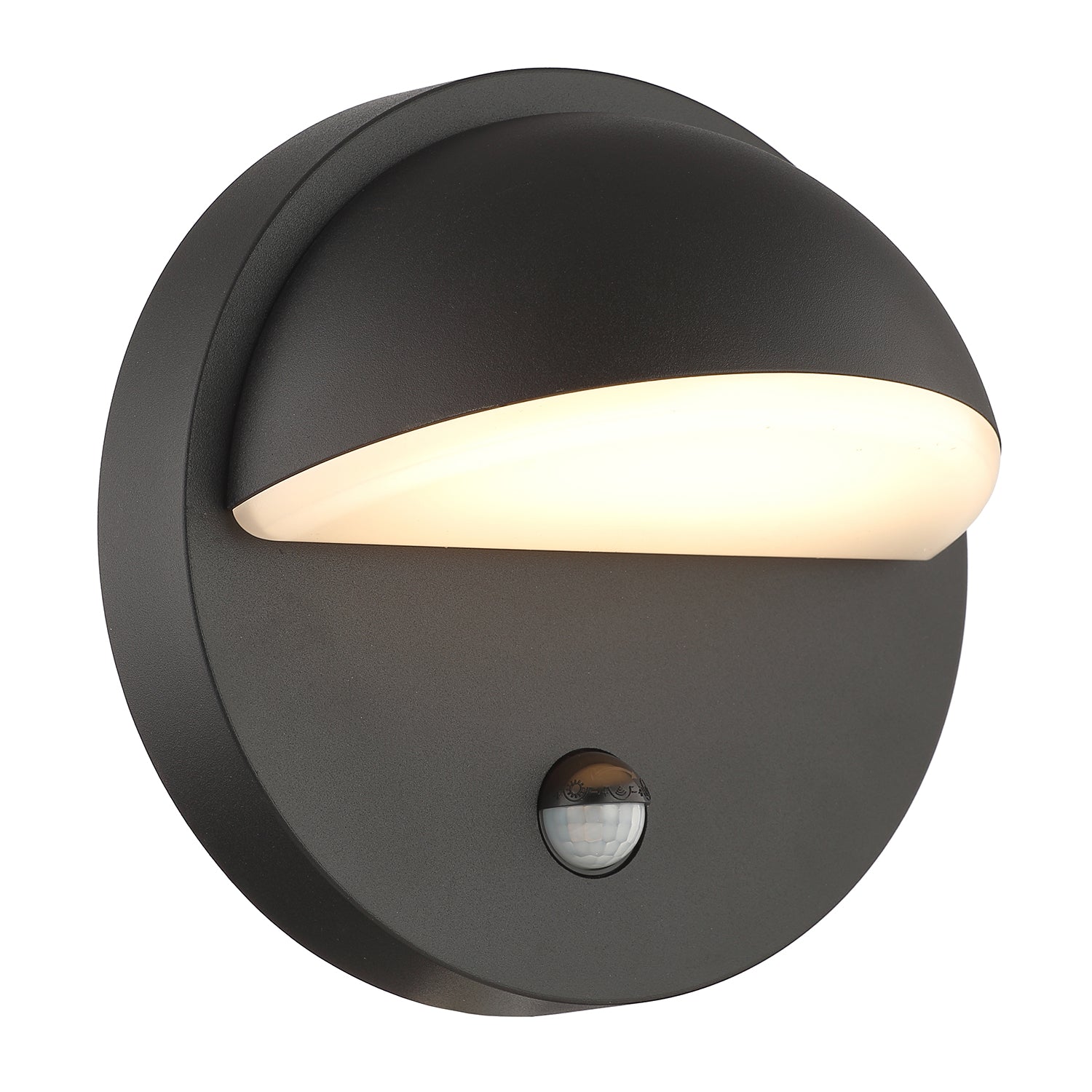 Modern Designer PIR Sensor LED Outdoor Wall Light Fitting with Matt Black Body Image 1