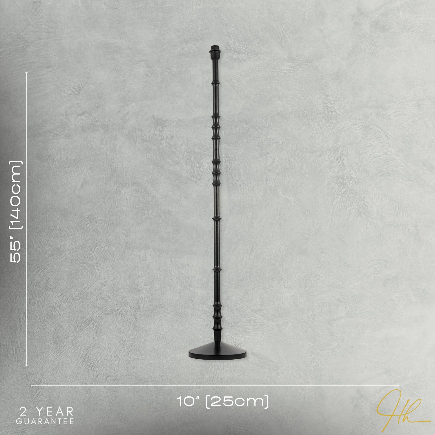 Classic Black Wood Floor Lamp Base with Sleek Reeded Stem Pole Design Image 7