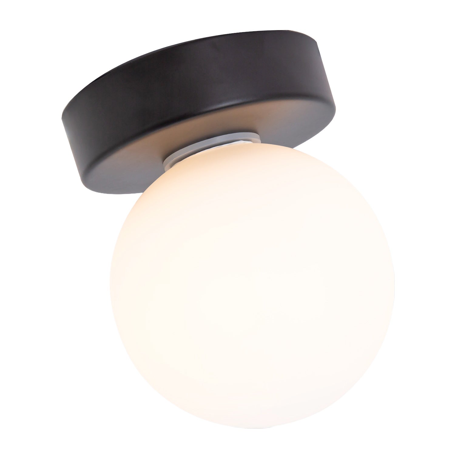 Modern Compact Bathroom Ceiling Light with Opal Glass Globe Shade Image 4