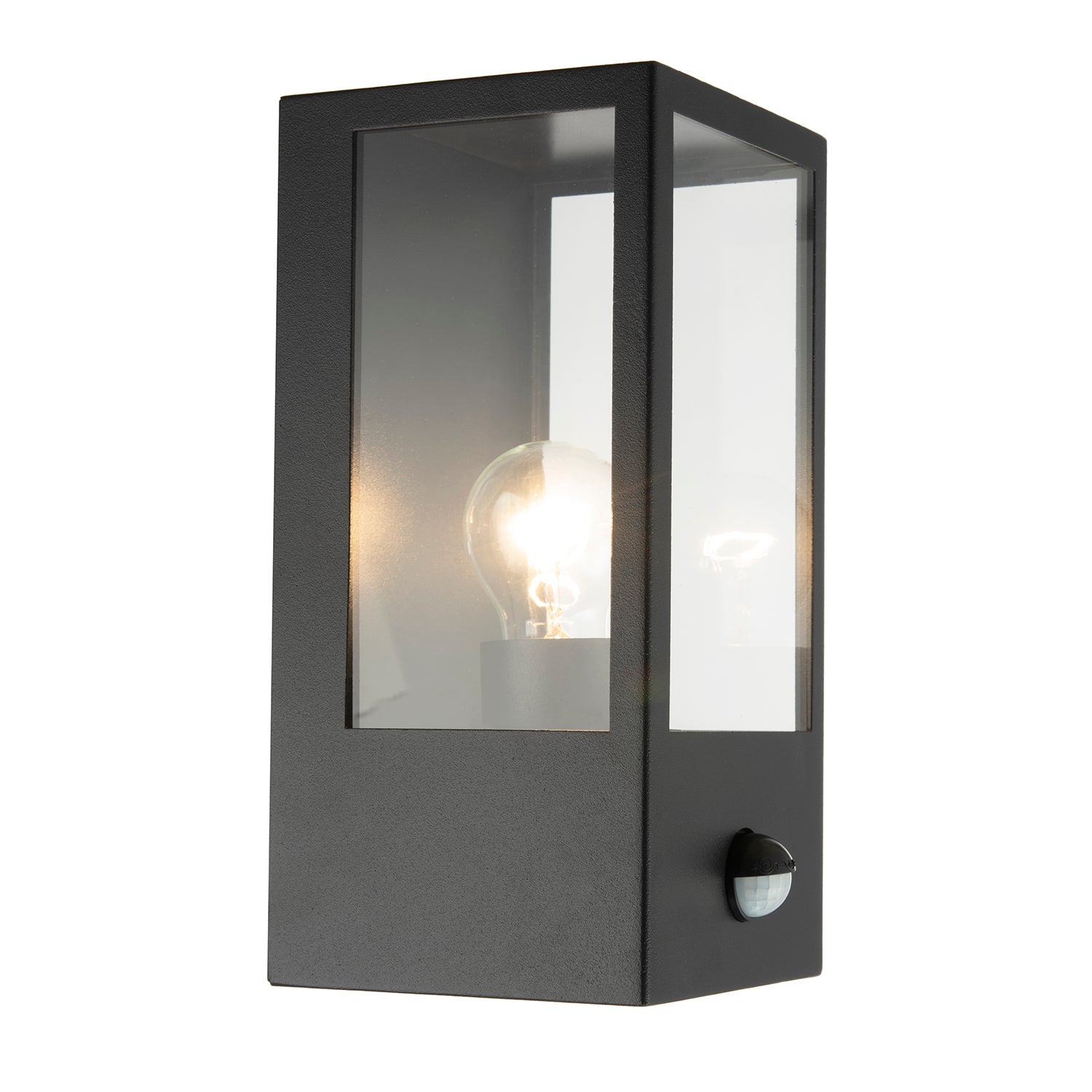 Modern Outdoor PIR Sensor Wall Light Fitting with Box Lantern Shape IP44 Rated Image 3