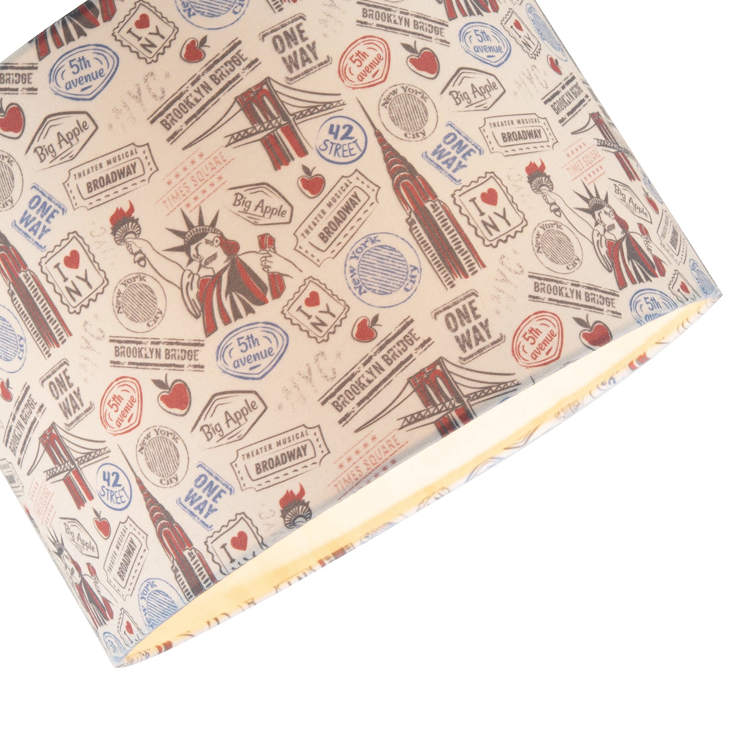 New York Themed Lamp Shade with Statue of Liberty and Brooklyn Bridge Image 4