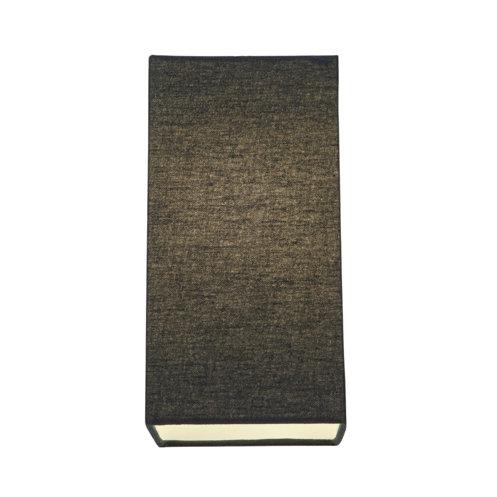 Contemporary and Stylish Jet Black Linen Fabric Tall Rectangular 25cm Lamp Shade Image 2