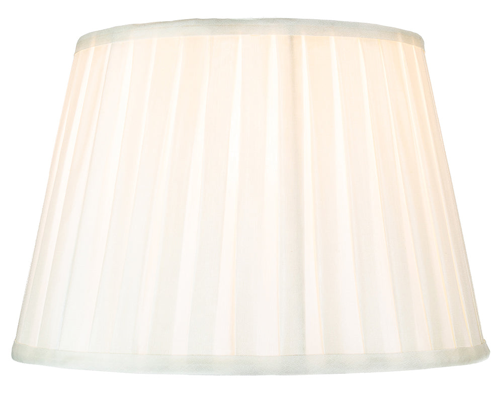 Traditional Classic Cream Faux Silk Pleated Inner Lined Lamp Shade - 14" Image 1