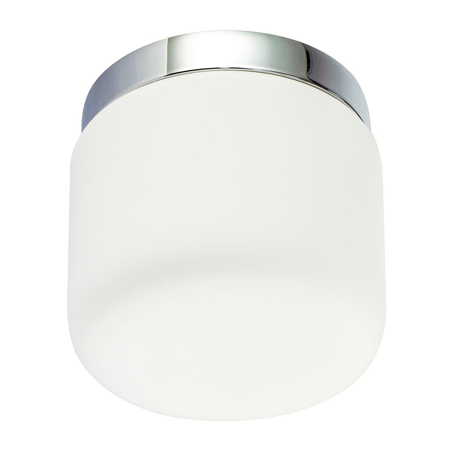 Modern Bathroom LED Ceiling Light in Polished Chrome with Glass Shade Image 8